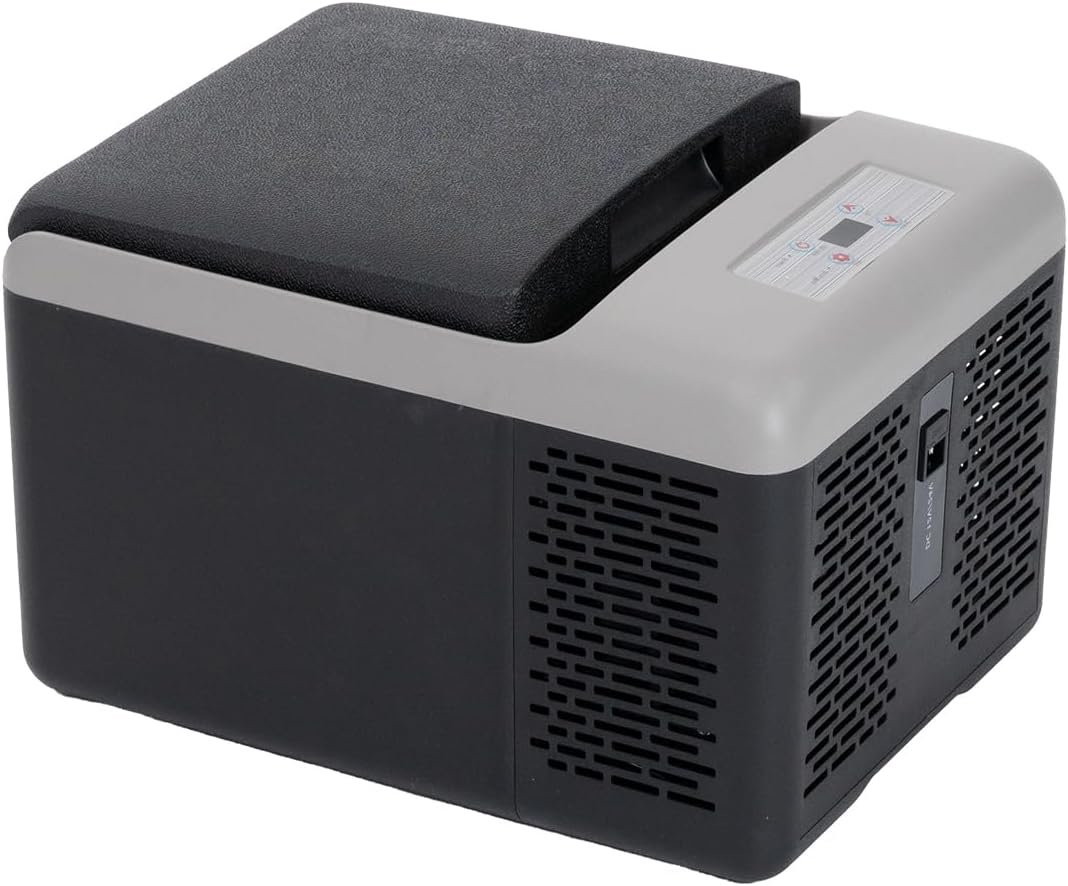 Alpicool C9PT Portable Car Freezer Cooler, 12 Volt Car Refrigerator, 10 Quart Fast Cooling, with 12/24V DC and 100-240V AC for Outdoor, Camping, RV, Truck (Black&Grey)
