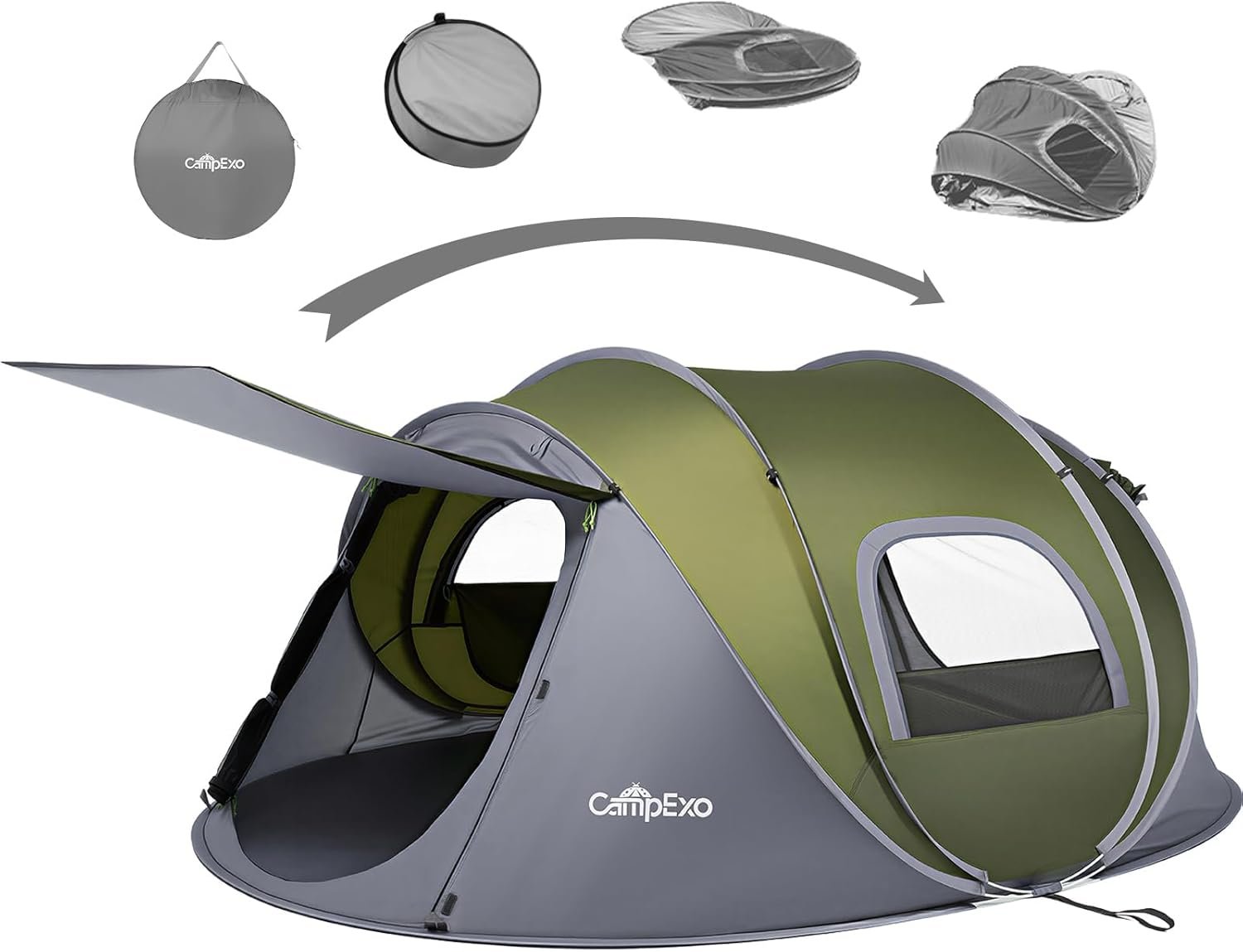 Camping Tent, Pop Up Instant Tent for 2-4 Person, Sets Up in Just Seconds, Waterproof Durable Tent with Carry Bag for Camping Hiking Outdoor