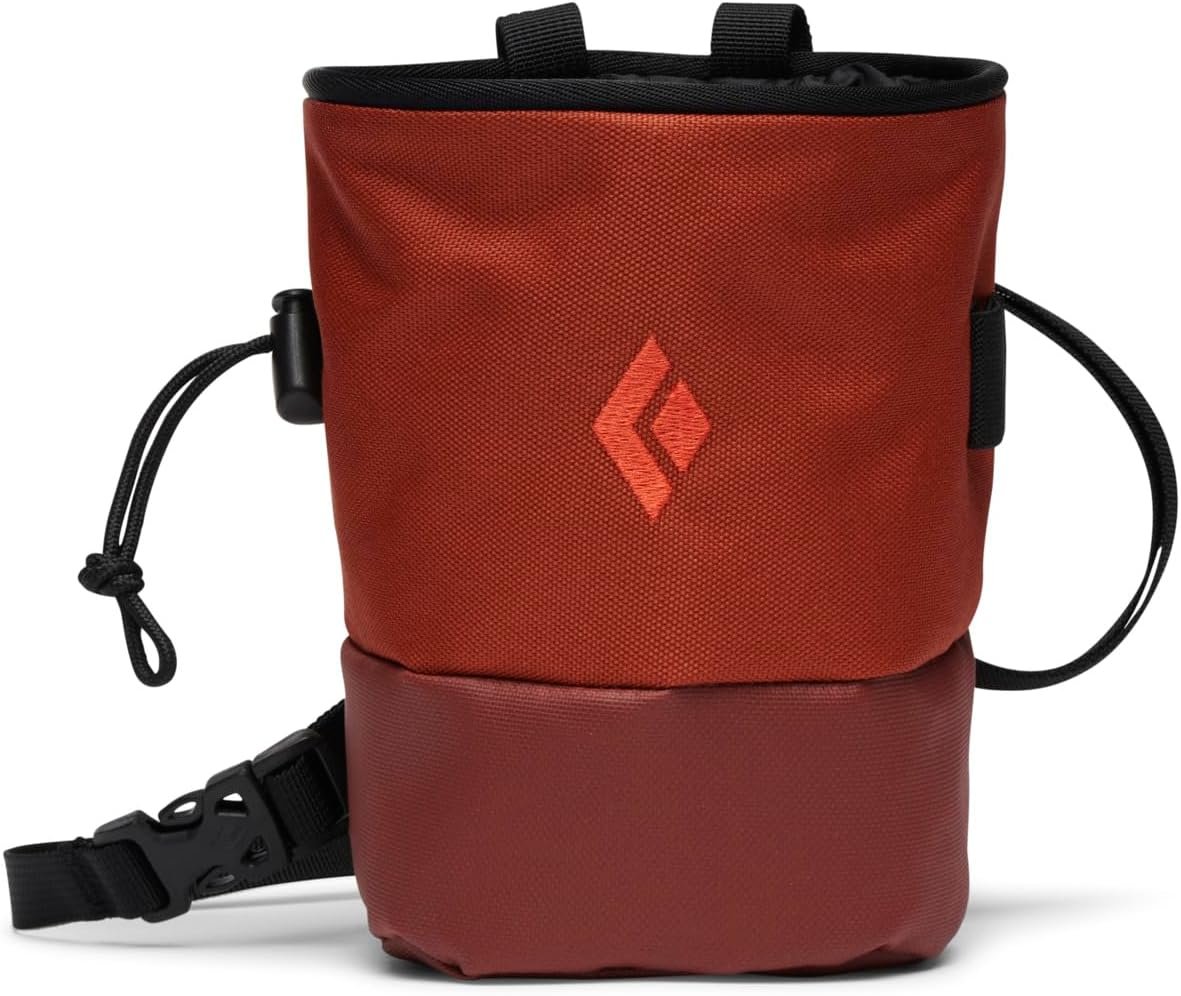 Black Diamond Mojo Zip Chalk Bag with Zippered Pocket for Rock Climbing and Gym Sports