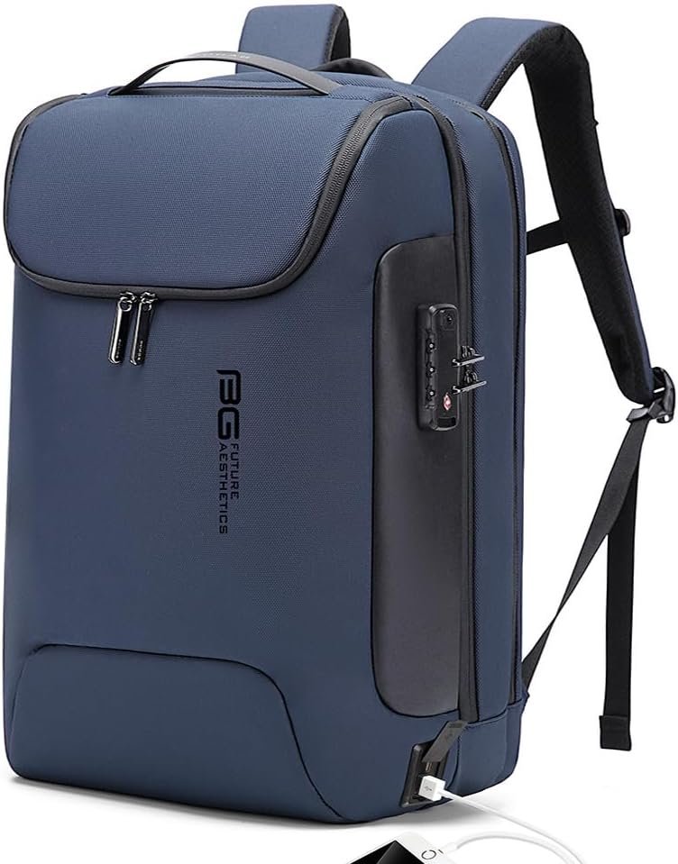 BANGE Mens Business Backpack for Work, Computer Backpacks for Laptops for 17.3 Inch, Men’s Backpack with Lock Anti Theft, Backpack for Traveling with USB charging Port