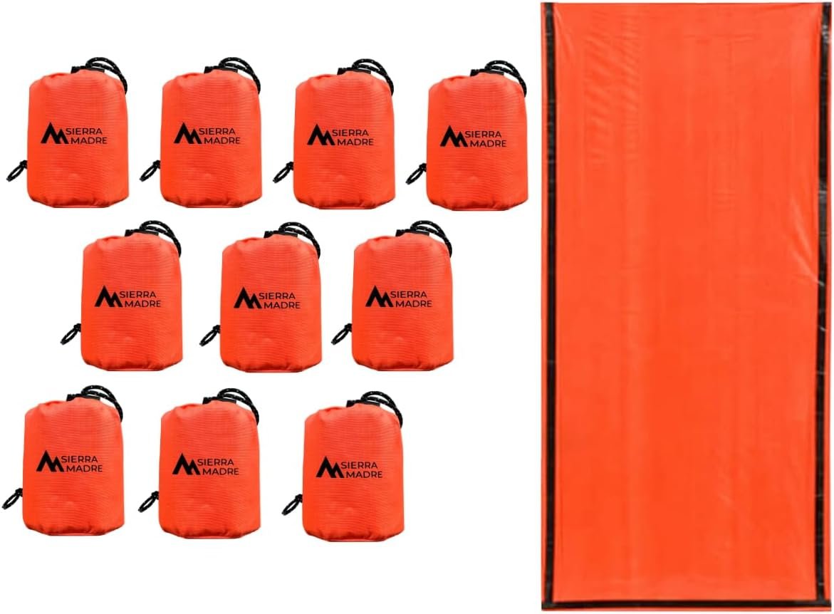 Sierra Madre Emergency Sleeping Bag – Ultralight, Waterproof Mylar Thermal Bivy Sack Tent for Hiking, Bug-Out Bags, Survival Kits