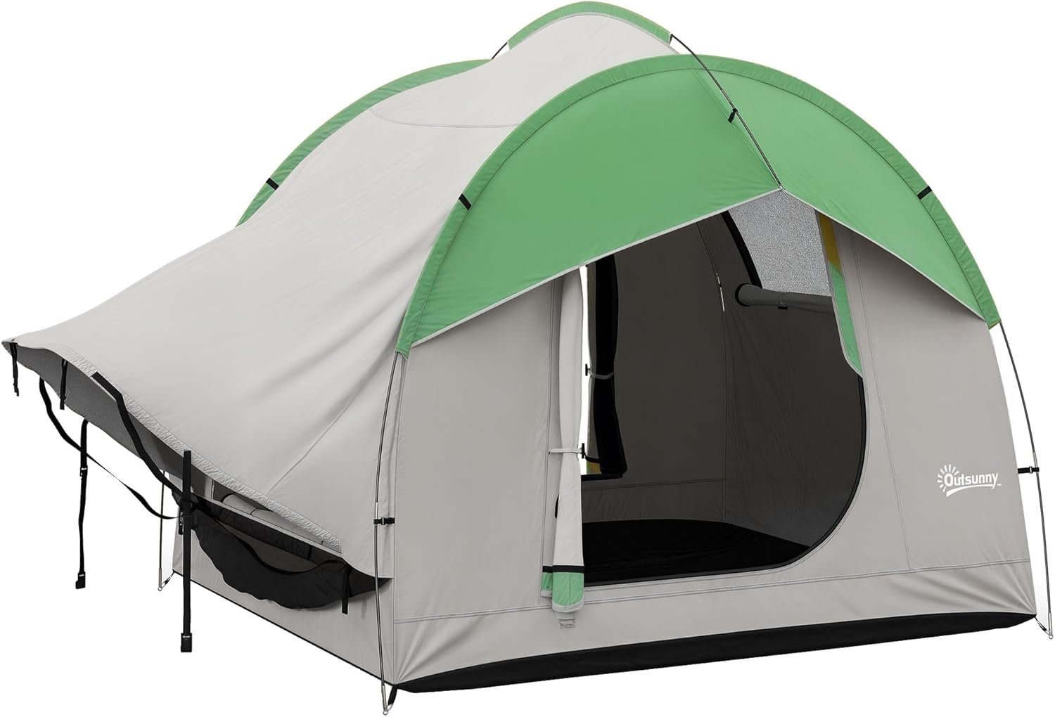 Outsunny SUV Tent, 2000mm Waterproof Truck Tent with 3 Doors and Mesh Window, for 5-6 Person Camping Outdoor Travel, 7.5′ L x 6.9′ W x 6.9′ H