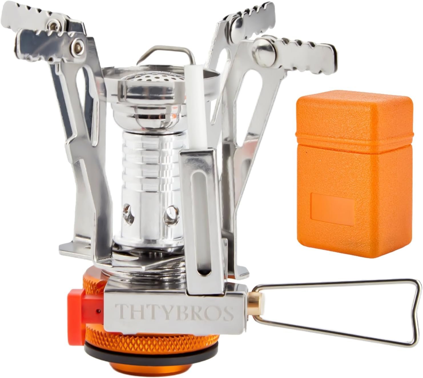 THTYBROS Portable Camping Stove with Piezo Ignition | 3000W Windproof Backpacking Stove | Compact Gas Burner for Butane/Propane Mix | Stable Support for 1-3 Person Outdoor Cooking