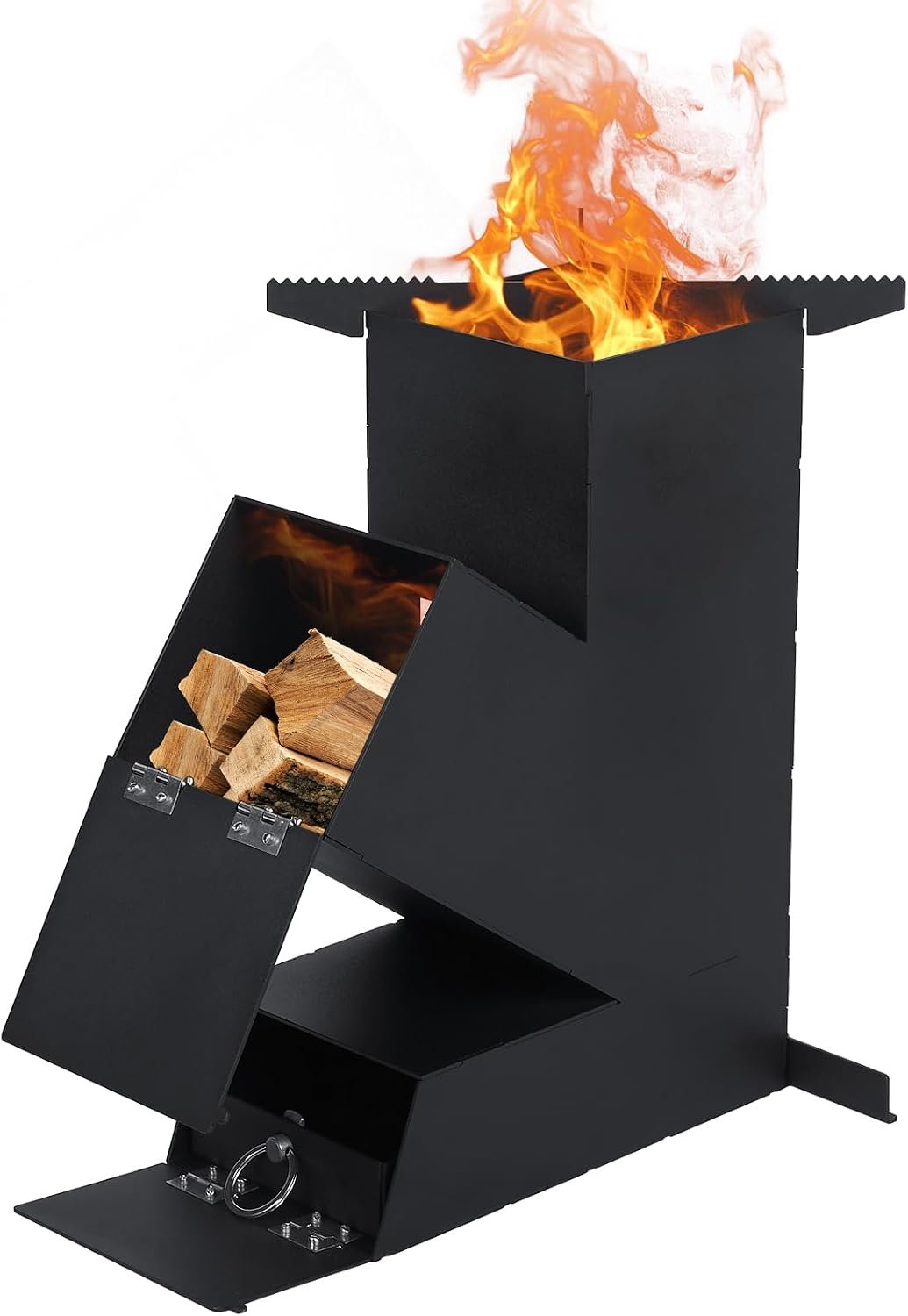 BESTFIRE Rocket Stove for Cooking, Portable Wood Burning Stove, 15″ High Efficiency Outdoor Camping Stove for Backyard BBQ, Picnics and Outdoor Events, 8.8lb Heavy Duty
