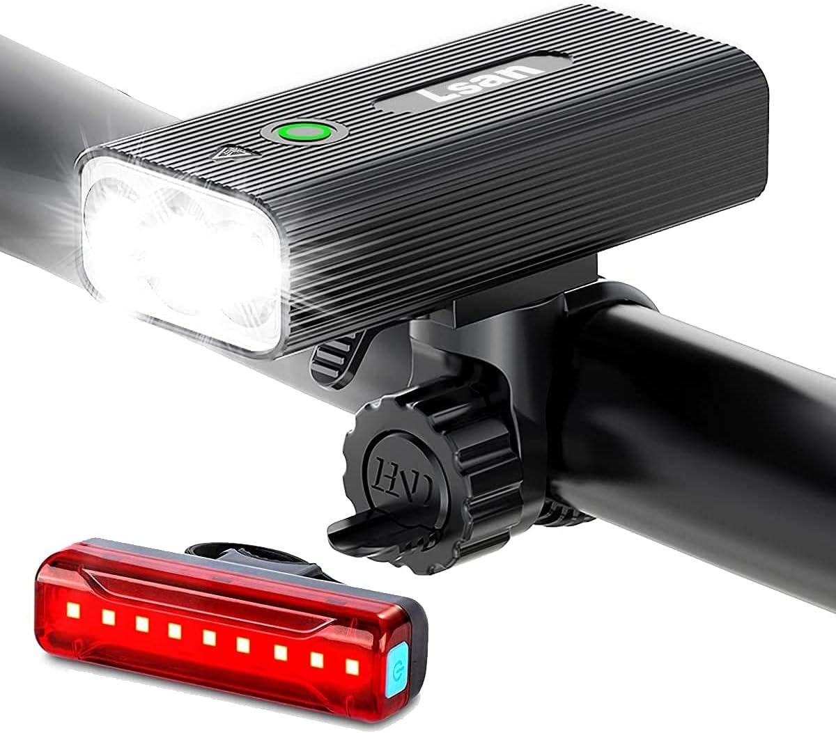 1200 Lumens Bike Lights for Night Riding,Super Bright Bike Lights Front and Back,USB Rechargeable Bicycle Light,3 LED Bike Headlight with Power Bank Function,IPX5 Waterproof,3+5 Light Modes