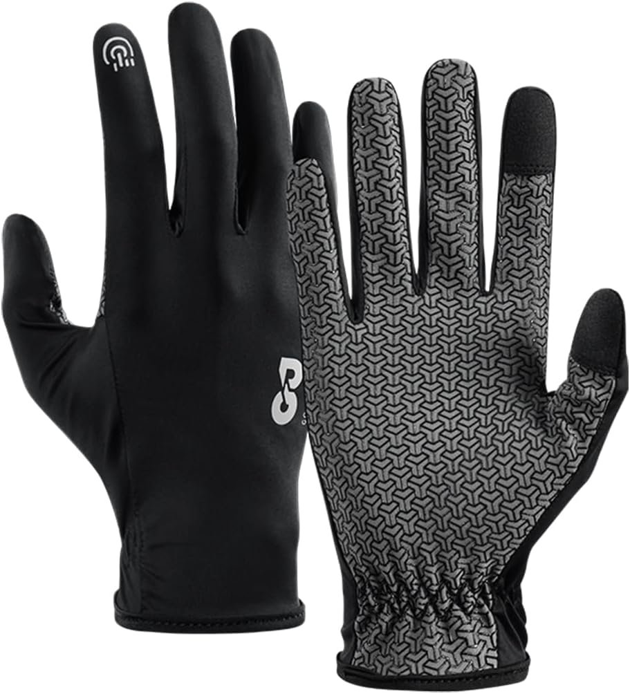 SUJAYU Full Finger Thin Hiking Gloves Women Men, Light Touchscreen UV Gloves for Hiking Running Workout Driving Women Men