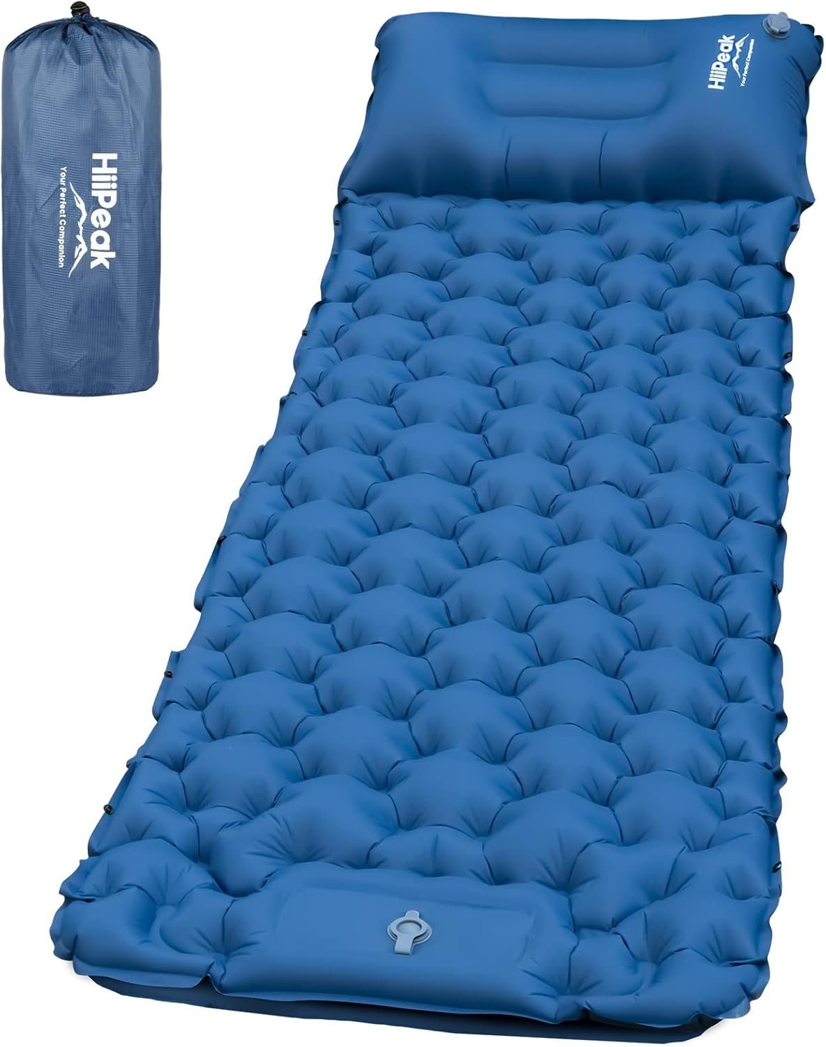 HiiPeak Sleeping Pad for Camping- Ultralight Inflatable Sleeping Mat with Built-in Foot Pump & Pillow, Upgraded Compact Camping Air Mattress for Tent, Backpacking, Hiking