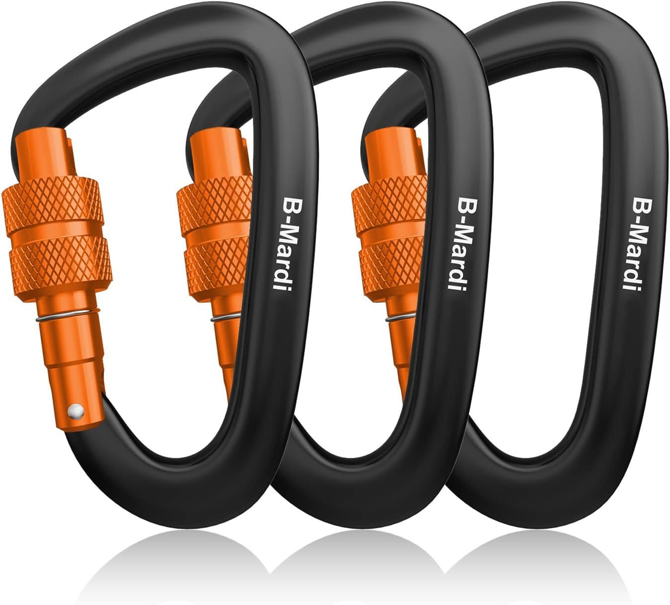 B-Mardi Carabiner Clips Heavy Duty 12kN (2697 lbs)-Lightweight Locking Carabiners for Camping, Hiking, Hammock, Dog Leash Harness, Outdoor and Gym etc, Keychains& Utility