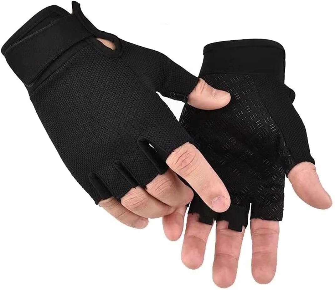 SUJAYU Fingerless Gloves – Tactical & Biking Gloves for Men & Women, Ideal for Airsoft, Fishing & Training