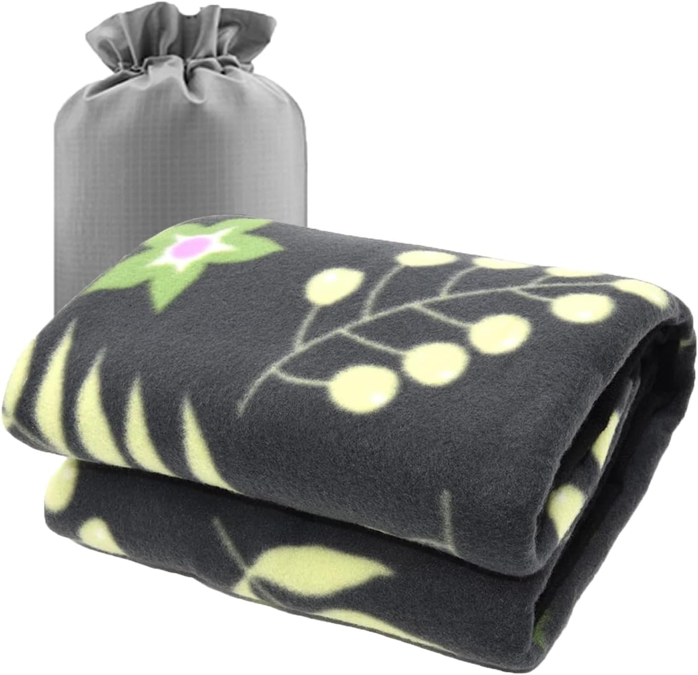 forestfish Fleece Throw Blanket Cozy Soft Portable Travel Blanket Compact for Long Car Airplane Train Rides 60″ x 40″, Flower