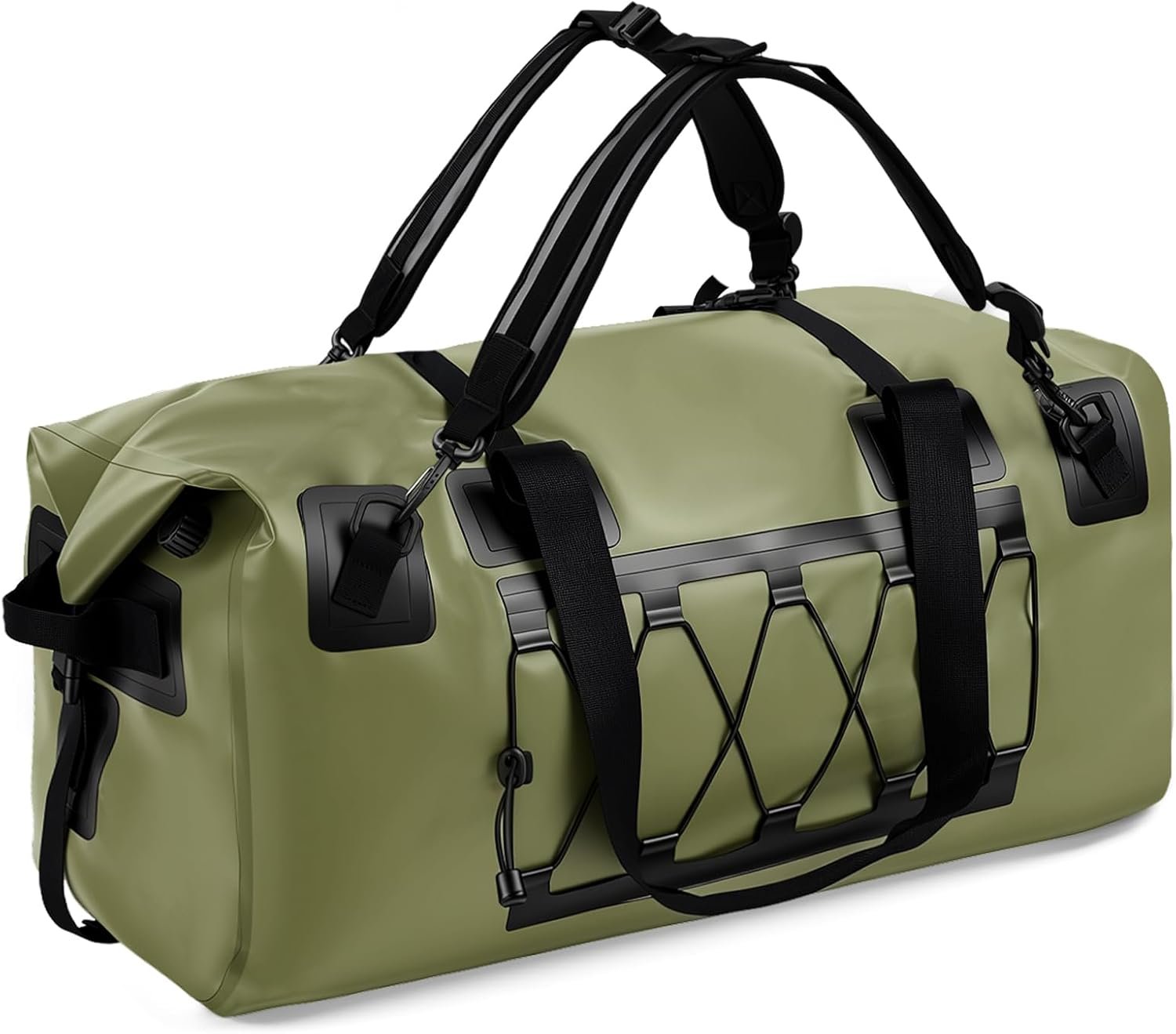 Waterproof Duffel Bag, 70L Large Motorcycle Dry Backpack, Heavy-Duty Roll Top Waterproof Luggage Duffle Bags with Straps & Handles, Waterproof Gear Bag for Kayaking, Rafting, Camping, Motorcycle