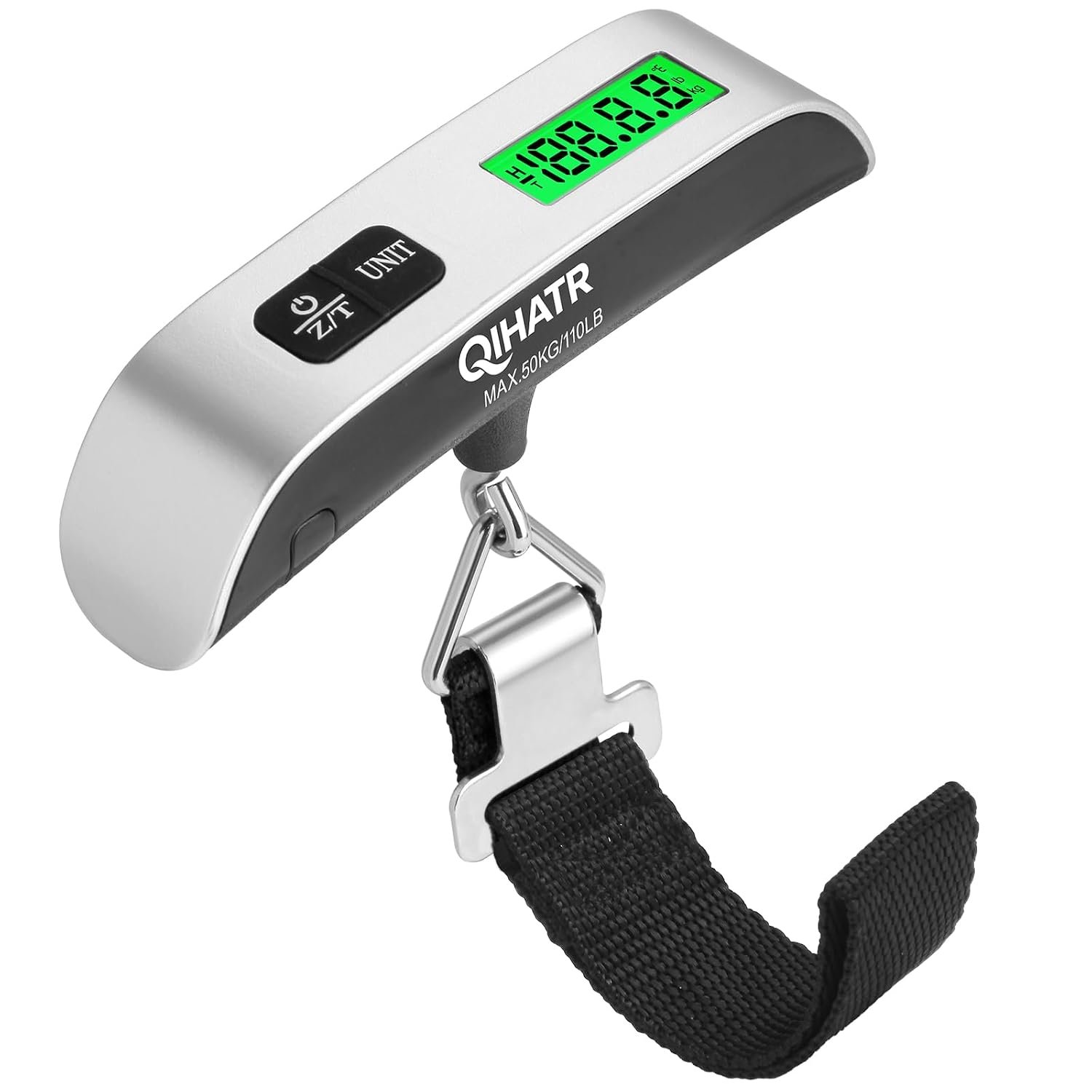 Luggage Scale, 110lb Portable Luggage Weight Scale for Travel with Backlit LCD, 4-Unit Switching, Non-Slip, Luggage Scale for Luggage, Backpacks, Packages