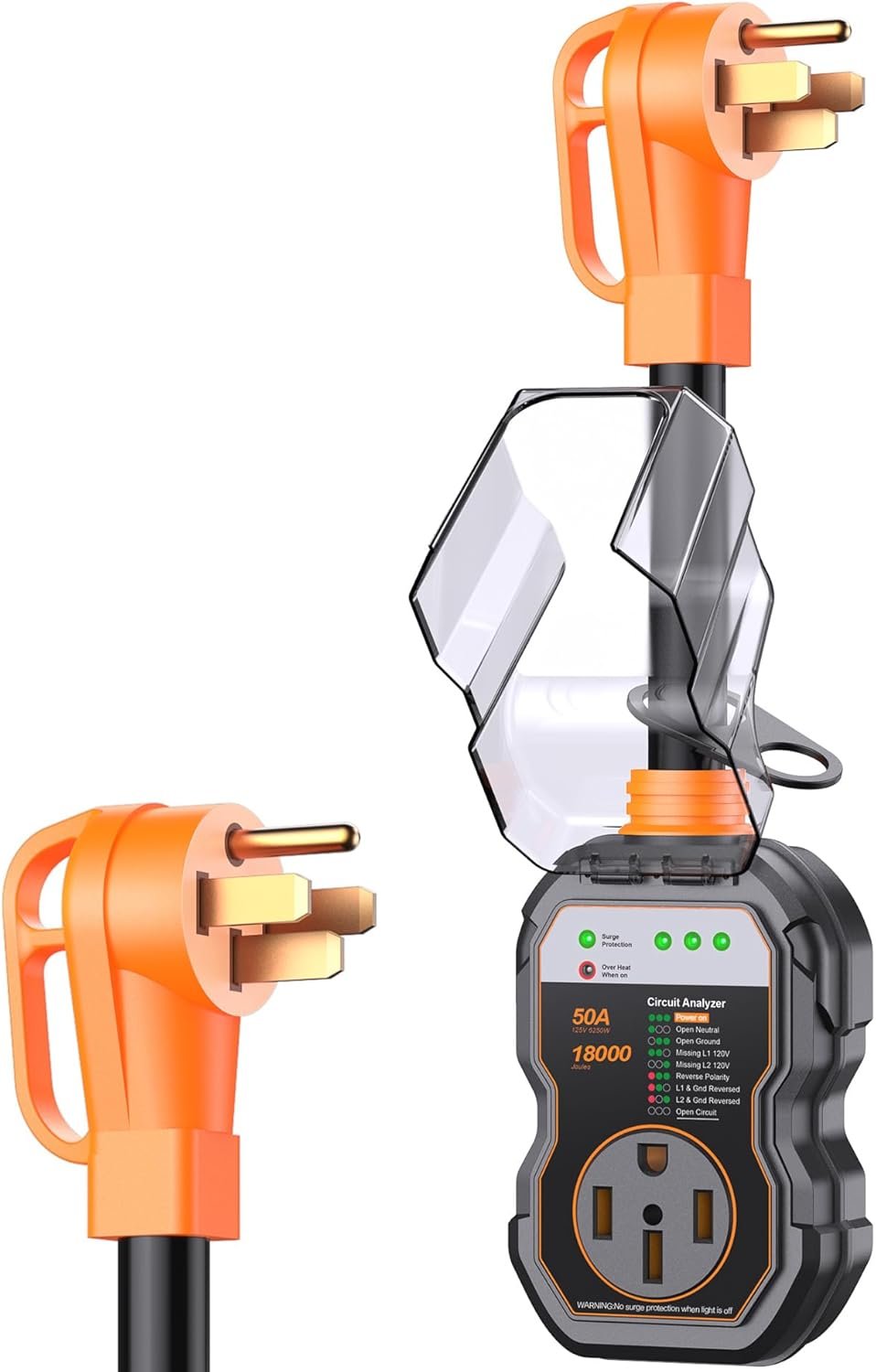 GAERGO 2026 𝐋𝐚𝐬𝐭𝐞𝐬𝐭 RV Surge Protector 50 Amp, High 18000J RV Circuit Analyzer, IP68 Weatherproof Heavy Duty RV Electrical Protection for Campers & Travel Trailers