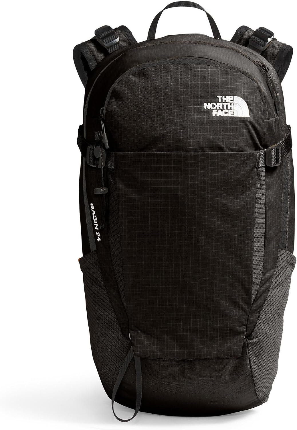 The North Face Basin 24 Liter Technical Daypack with Rain Cover – Unisex, Hiking Pole Attachment, Compression Straps, TNF Black/TNF Black-NPF, One Size