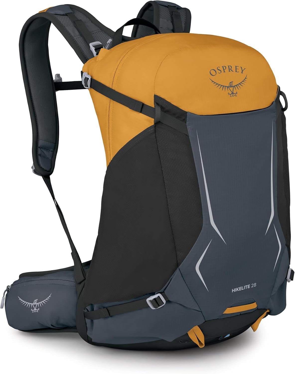 Osprey Hikelite 28L Durable Hiking Backpack – Travel Daypack with Rain Cover for Men and Women, Tungsten Yellow