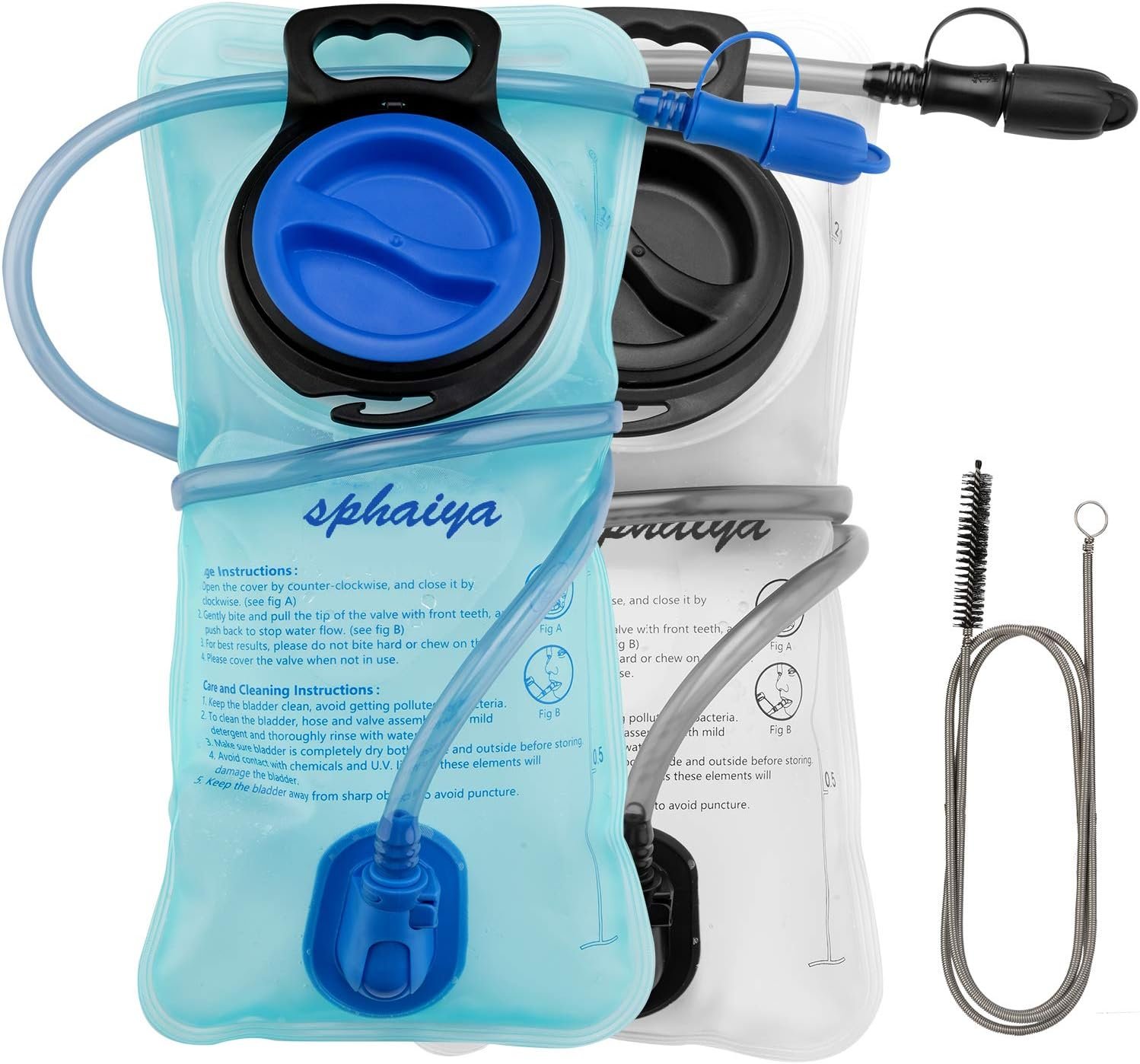 2 Pack Hydration Bladder 2L-3L with Cleaning Brush – Wide Opening, Leak Proof Water Reservoir for Hiking Cycling Running Camping Backpack – BPA Free