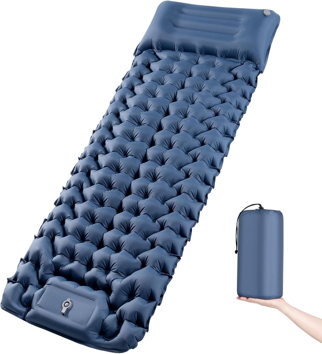 Sleeping Pad Camping, Ultra Lightweight & Compact Mattress for Outdoor & Indoor, Portable Sleeping Mat with Built-in Foot Pump & Pillow for Backpacking, Hiking, Traveling,Tent,Garden,Picnic