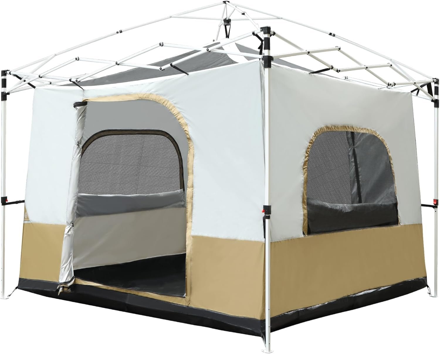 REDCAMP Canopy Camping Tent for Pop Up Canopy Tent, Inner Tent Converts Straight Leg 10’x10′ or 10’x20′ Canopy into Camping Tent, Fits 4-6 Person(Frame/Shelter NOT Included)