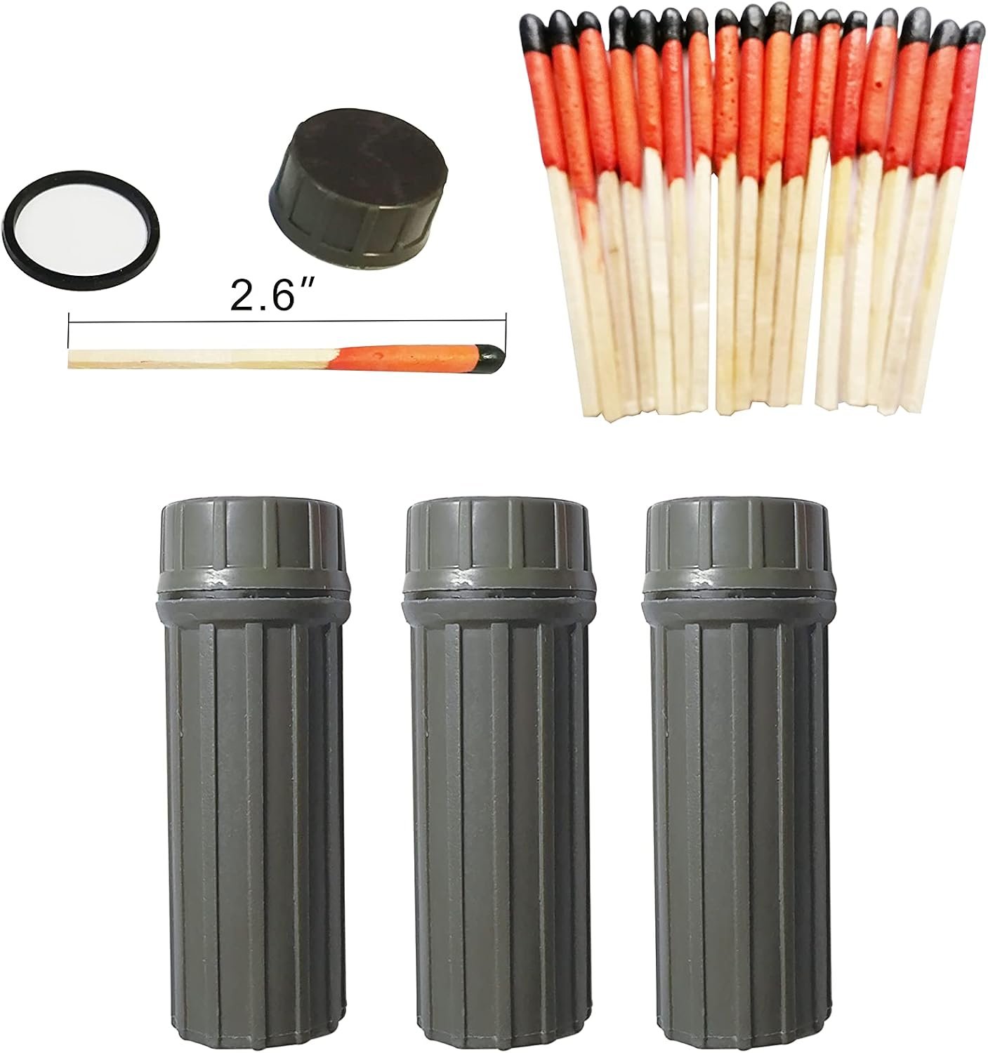 Emergency Fire Starter | Windproof & Waterproof Storm Matches with Waterproof Case & Wax Rope | Survival Gear for Camping, Hiking, Bushcraft, Outdoor Survival