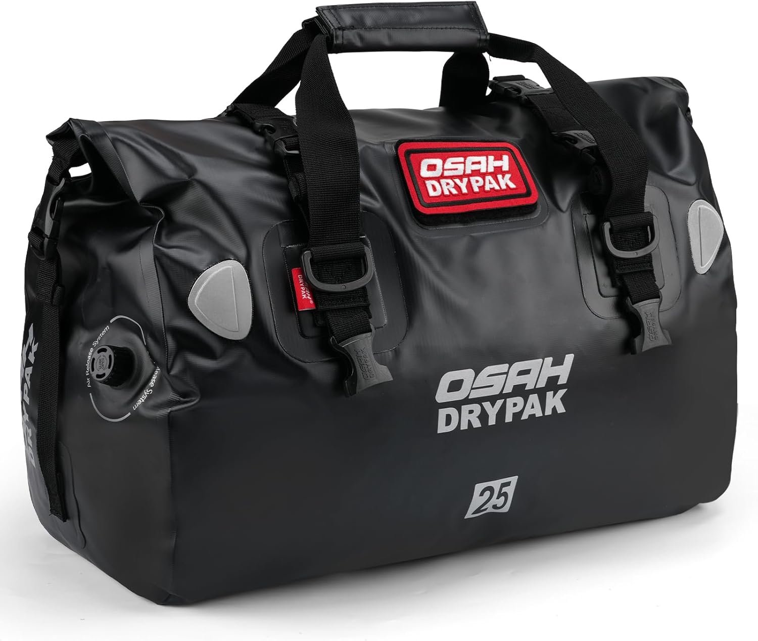 OSAH DRYPAK Waterproof Duffel Bag – Motorcycle Dry Bag Tail Bag with Large Storage Space, Waterproof Luggage Duffle Bags with Outer Mesh Zipper Pocket for Camping, Kayaking, Fishing & Traveling