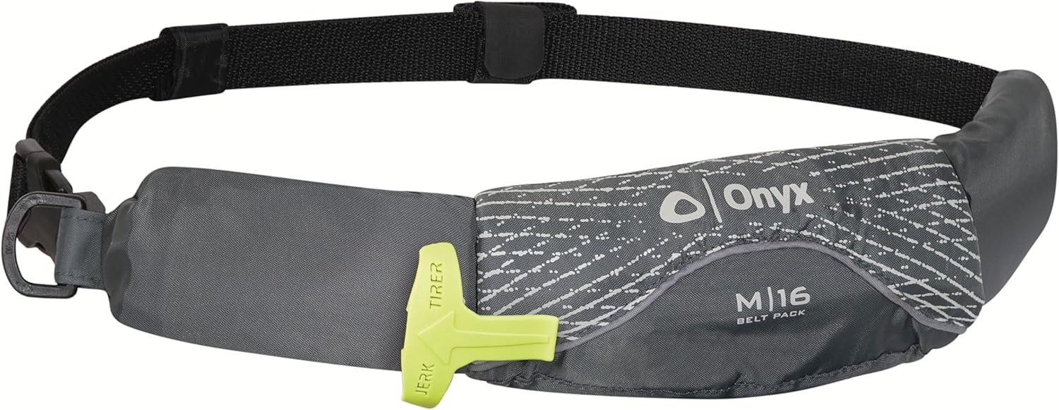 Onyx M-16 Manual Inflatable Belt Pack, U.S. Coast Guard Approved, Low Profile, Compact Design, Approved for Users 16 Years and Older; and Over 80 pounds