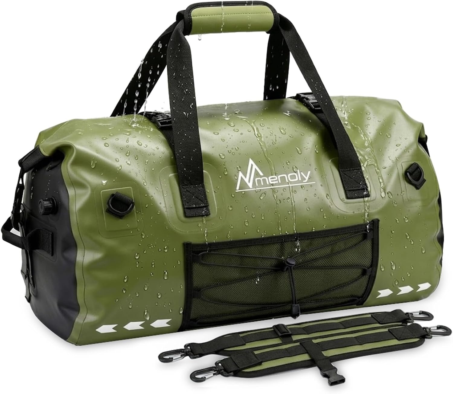 60L Waterproof Duffel Bag – Large Motorcycle Dry Bag Backpack, Roll Top Heavy Duty Travel Bag with Shoulder Straps for Riding, Kayaking, Camping & Travel