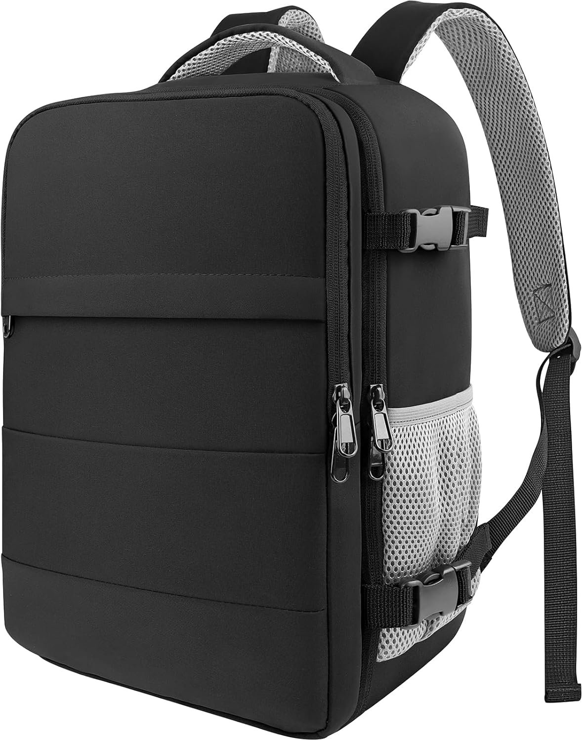 HOTOR Travel Backpack – Flight Approved Travel Bag for Men and Women, Carry on Luggage for 15.6″ Laptop and Travel Essentials for Work, Business, Weekender, College 11.8″x7.9″x17.3″ (Black)