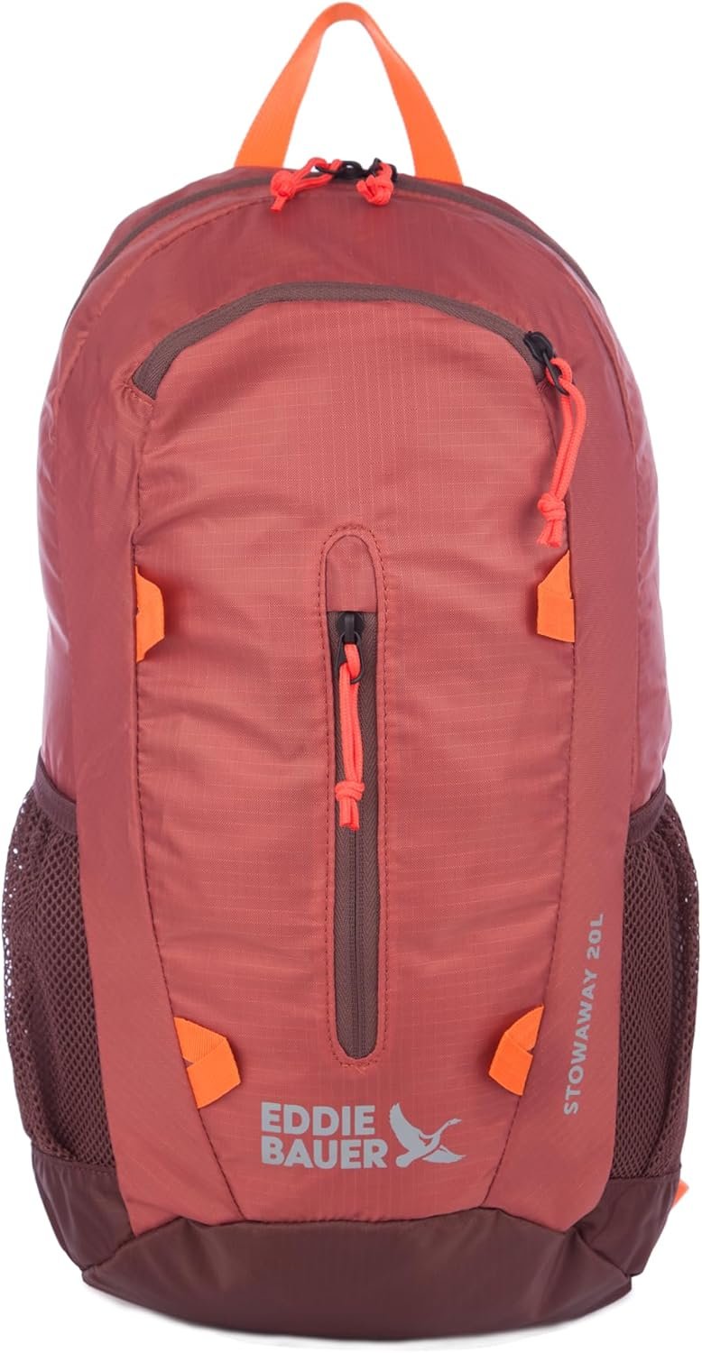 Eddie Bauer Stowaway Packable Backpack | Travel | Outdoor | Lightweight | Foldable | Durable | Ripstop Polyester | 20L – Maroon