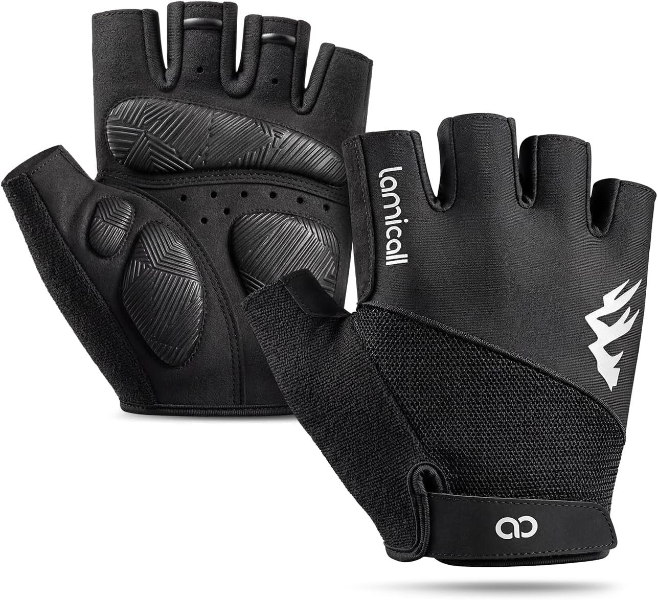 Lamicall Bike Gloves for Men Women – [Anti-Slip Shock-Absorbing Pad] Workout Gloves, Breathable Materials, Cycling Gloves for Bicycle, Gym, Motorcycle, Hiking, Indoor & Outdoor Sports
