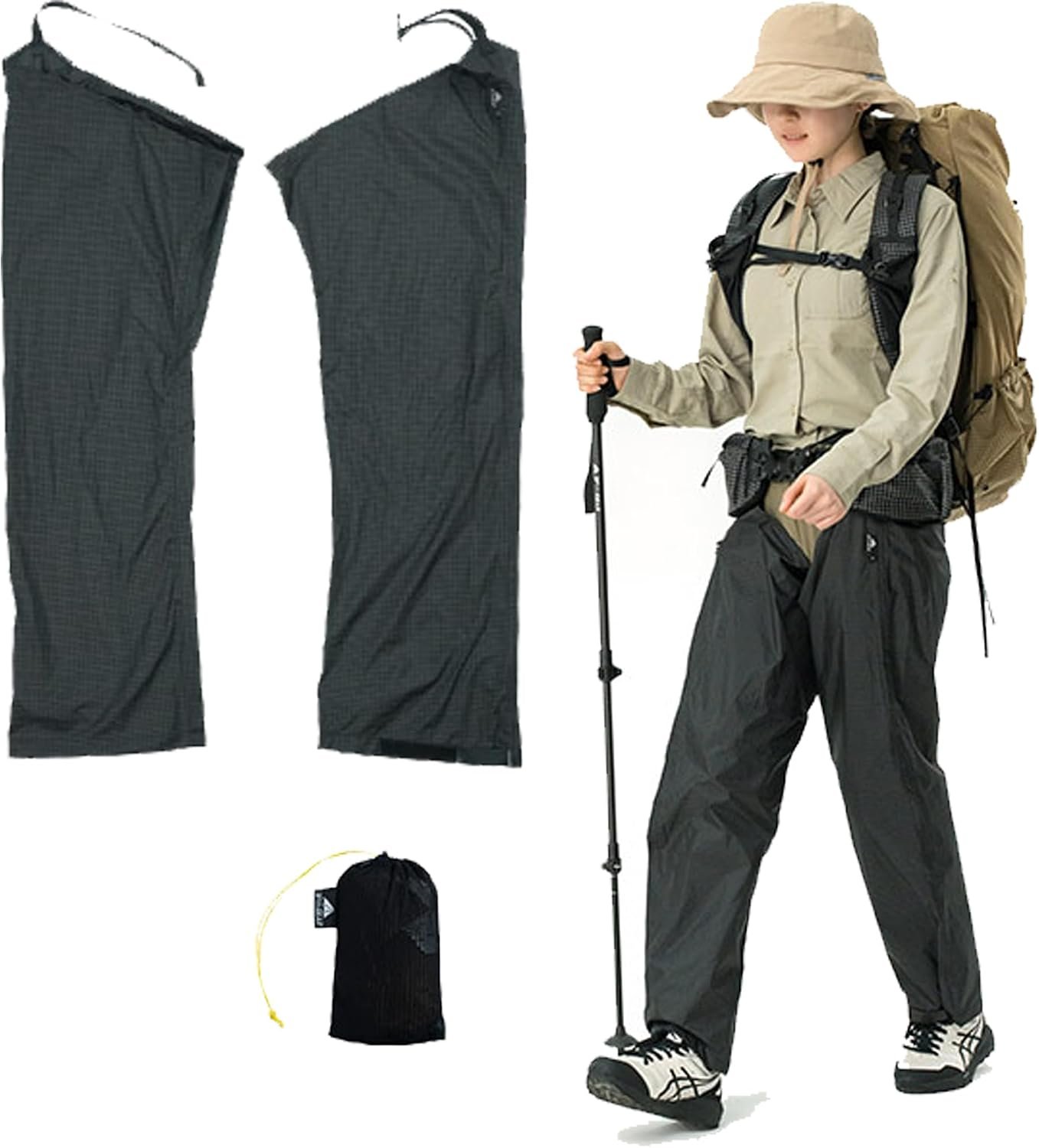 3F UL GEAR Ultralight Leg Gaiters – 2.8oz Waterproof Long Rain Leg Covers for Hiking & Snow, Packable Hiking Rain Pants for Men & Women, Cycling & Backpacking Adjustable Design for Hiking, Mountaineer