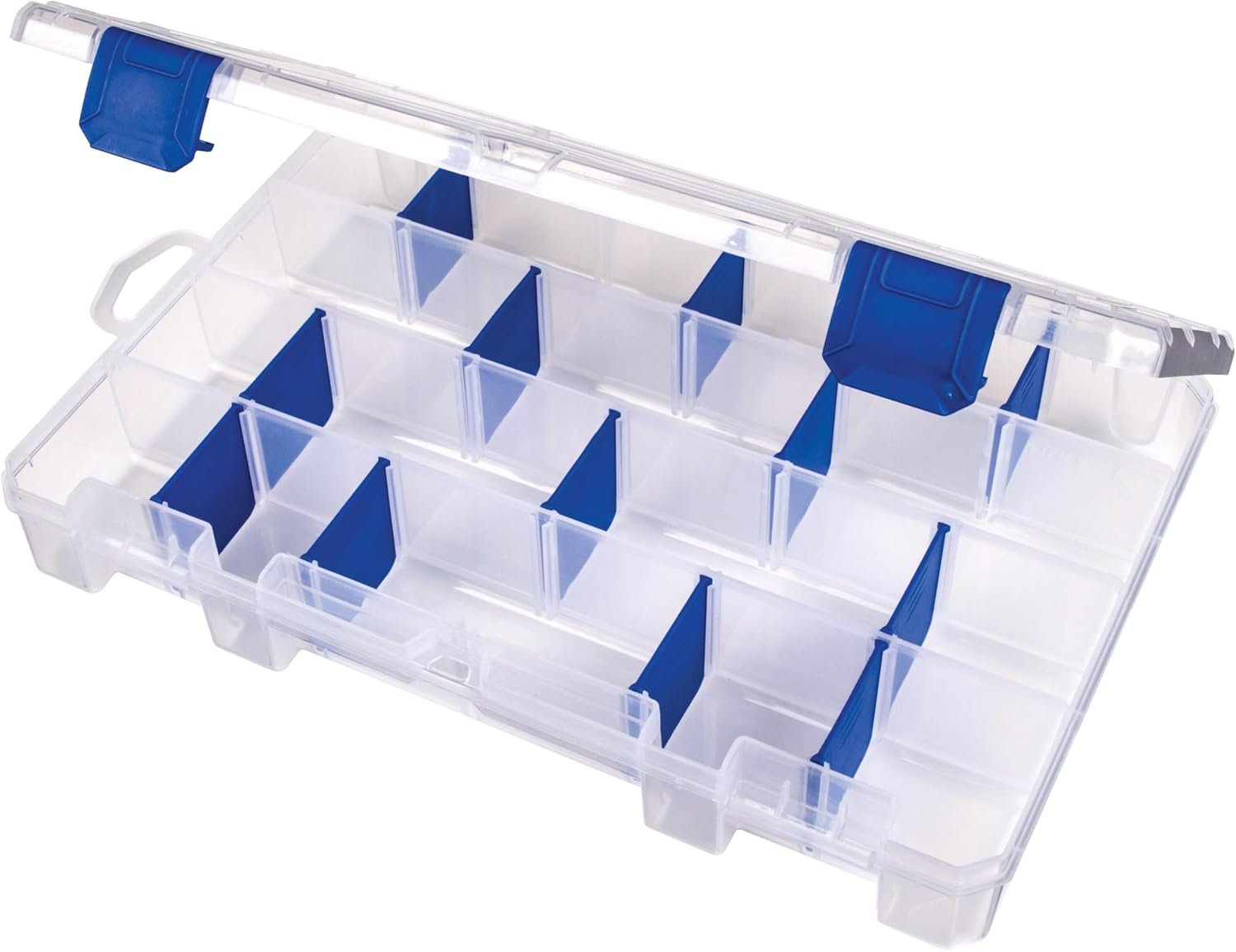 Flambeau Outdoors 4007 Tuff Tainer Fishing Tackle Box with Zerust Anti-Rust Dividers – Includes 12 Dividers, 24 Compartments, Clear Fishing Lure Organizer – 11″ x 7.25″ x 1.75″