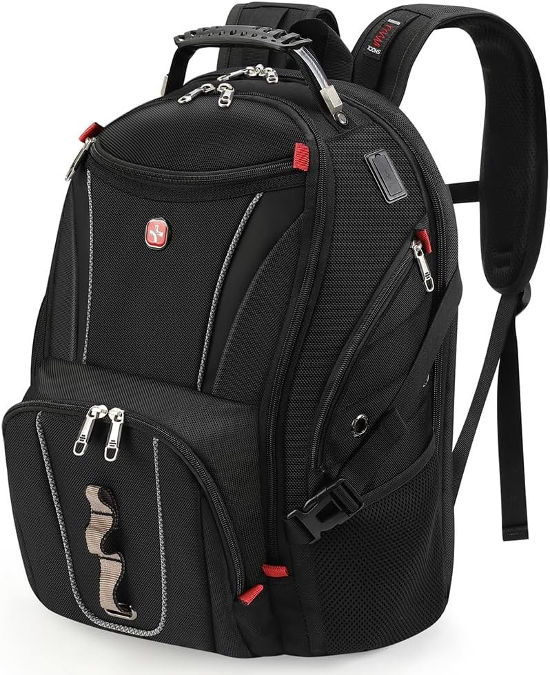 star cloud 17 Inch Travel Laptop Backpack,Business Tech Backpack with USB & Type-C Charging Port,180°TSA Friendly Travel College Work Backpack with Multiple Organizer Pockets for Men