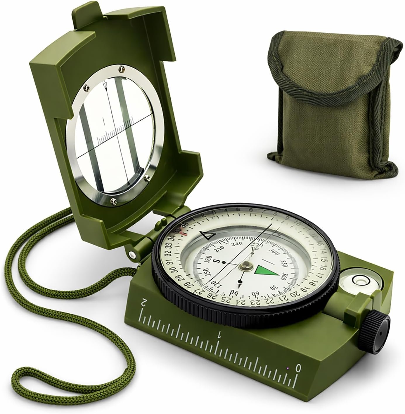 Hiking Compass for Survival, Lensatic Compass – Water-Resistant & Durable for Camping, Backpacking, Hunting, Outdoor Adventures (Plastic)