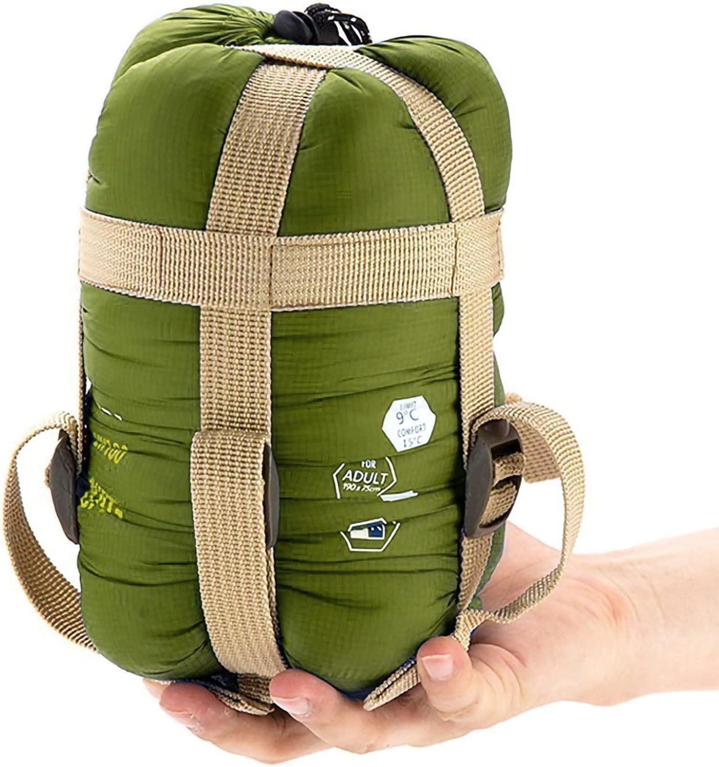 ECOOPRO Warm Weather Sleeping Bag – Portable, Waterproof, Compact Lightweight, Comfort with Compression Sack – Great for Outdoor Camping, Backpacking & Hiking-83 L x 30″ W Fits Adults