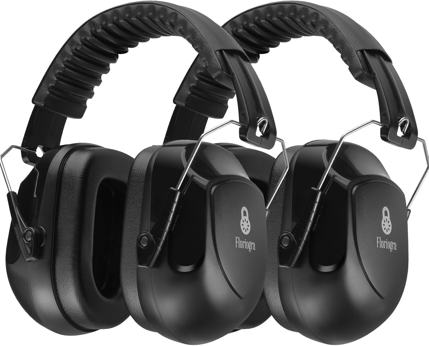 Floriogra 2 Pack 34dB Noise Canceling Headphones For Shooting, Hearing Protection Earmuffs, Ear Protection Headphones, Thickened Headband Ear Muff For Noise Reduction for Shooting, Construction,Mowing