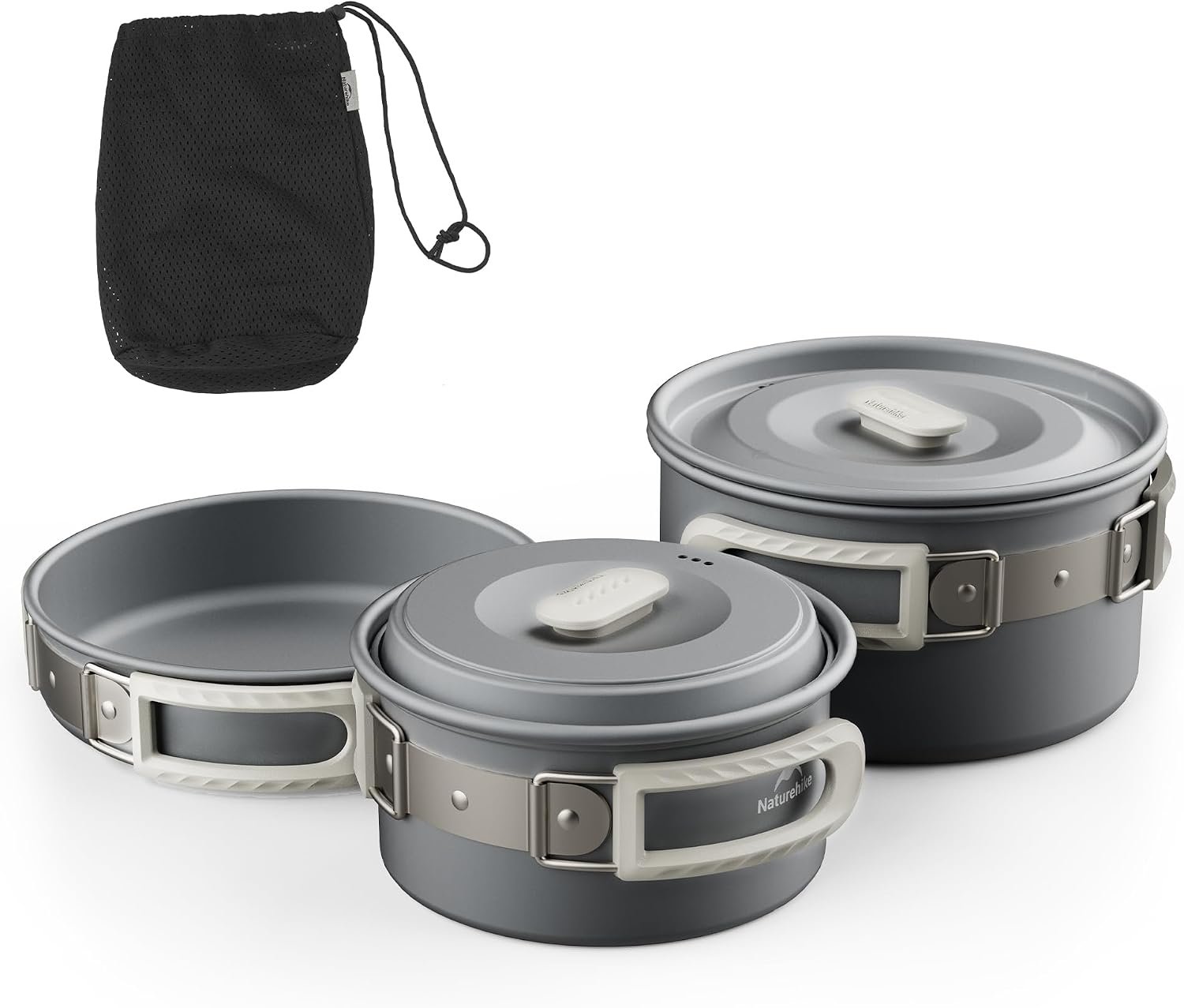 Naturehike Camping Cookware Set Mess Kit for Backpacking Gear, Camp Cooking Set, Camping Pots and Pans Set for Outdoor Backpacking Camping Hiking Picnic