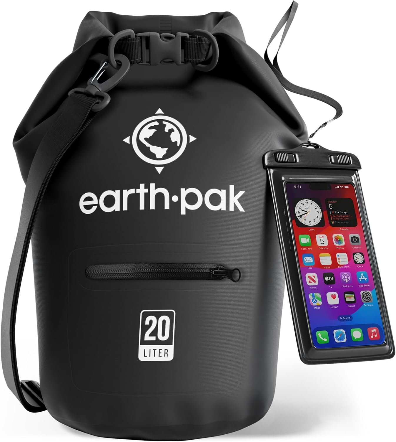 Earth Pak Waterproof Dry Bag with Zippered Pocket – Waterproof Dry Bag Backpack Keeps Gear Dry