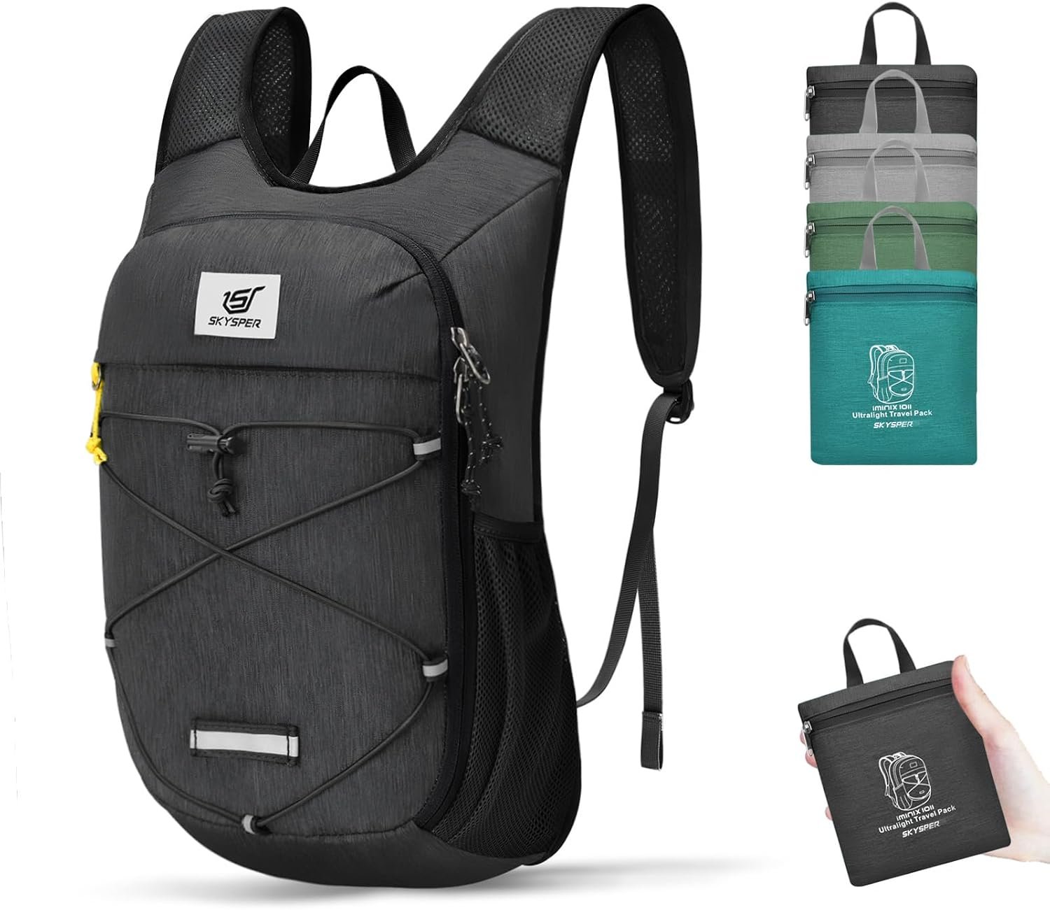 SKYSPER Foldable Hiking Backpack – 10L/15L Small Lightweight Daypack Breathable Travel Backpacks