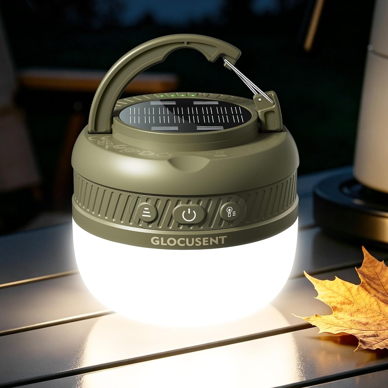 Glocusent Camping Lights Rechargeable, 5000mAh 400H Runtime, Led Camping Lantern with 5 Brightness 3 Modes & SOS, IPX5 Waterproof, Pocket Lanterns for Power Outages, Emergency Light, Camping