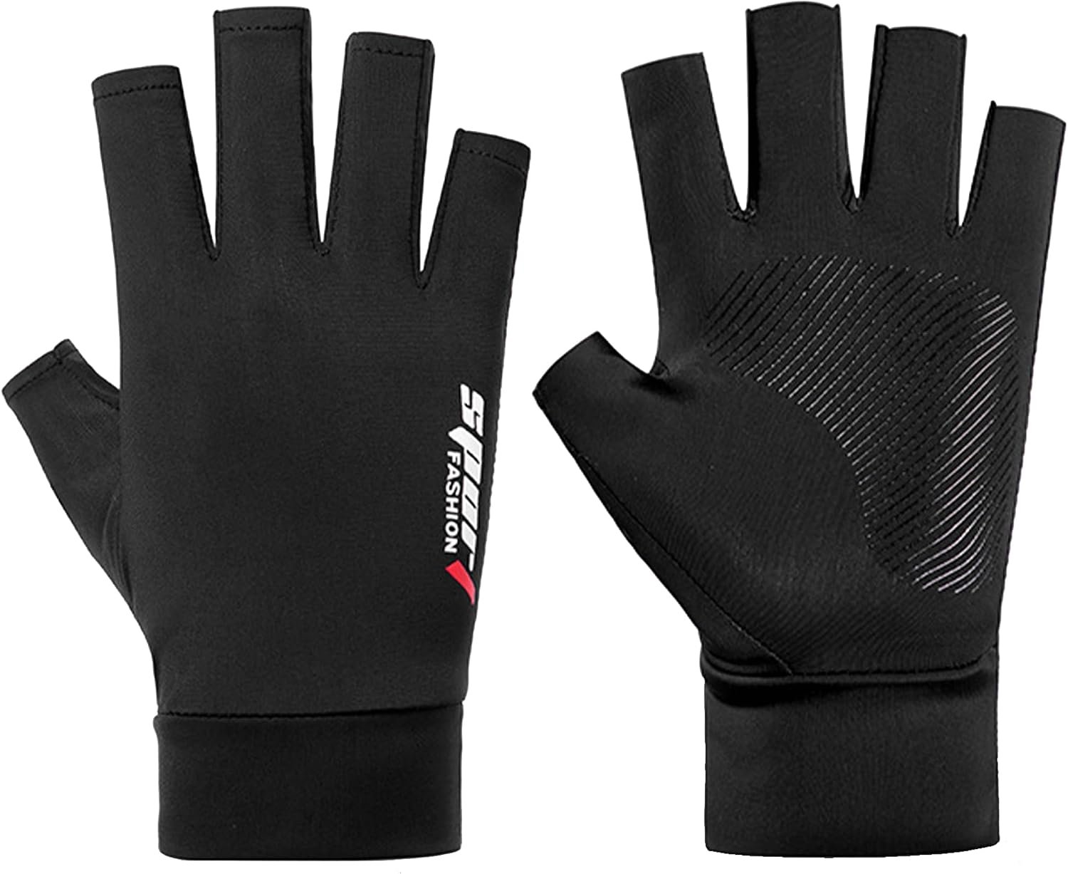 UTOWO Mens Spring/Summe Half Finger Gloves Outdoor Hiking Driving Cycling Riding Breathable Sunblock Gloves UV Protection