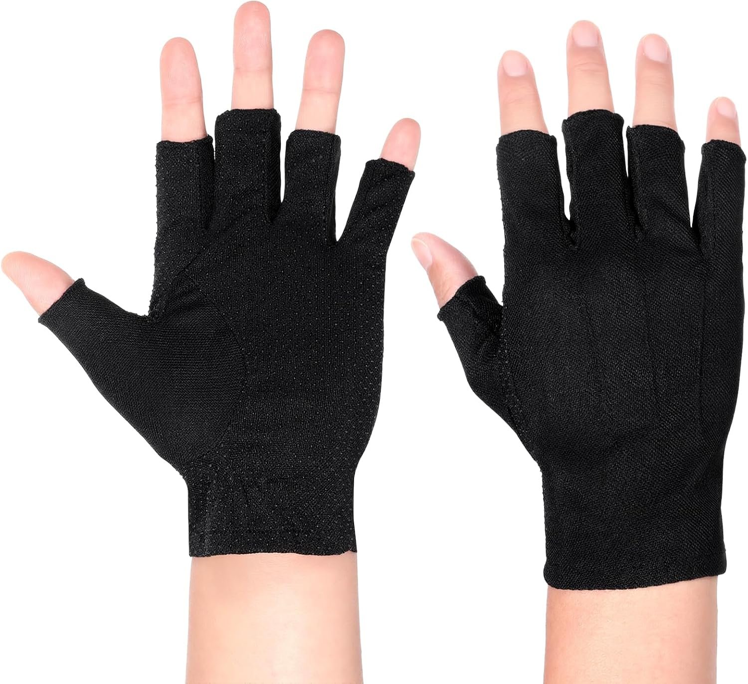 2 Pcs Driving Nonslip Touchscreen Half Finger Hiking Glove for Outdoor UV Protection Summer Fingerless Gloves Fingerless Sun Gloves for Men Women Half-Finger Slip Breathable Work Glove