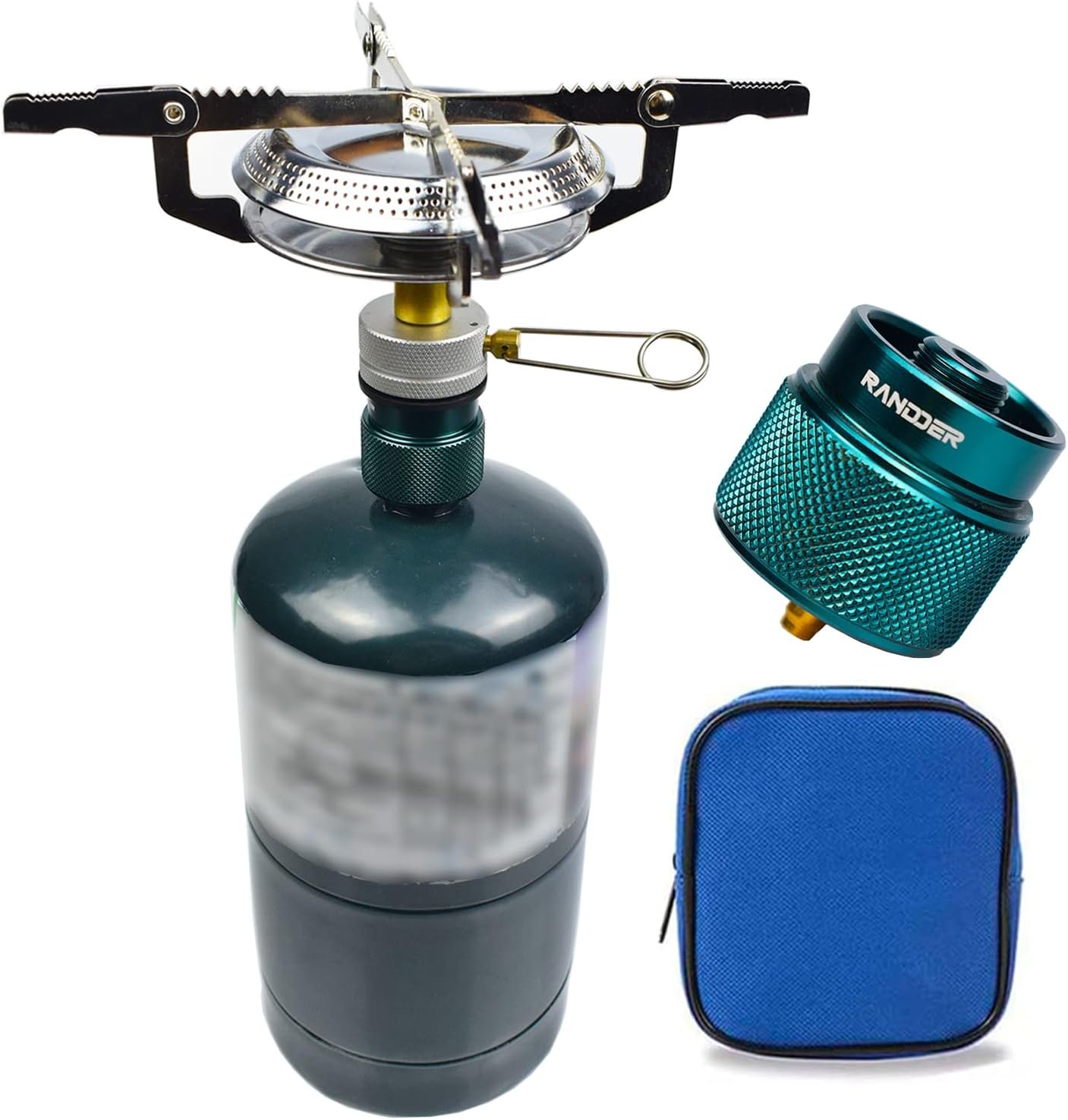 Propane Stove Portable Isobutane Camping Stove with Gas Adapter – 10,000 BTU Single Burner Backpacking Camp Stove for Hiking, Emergency, Outdoor(Include Carrying Case)
