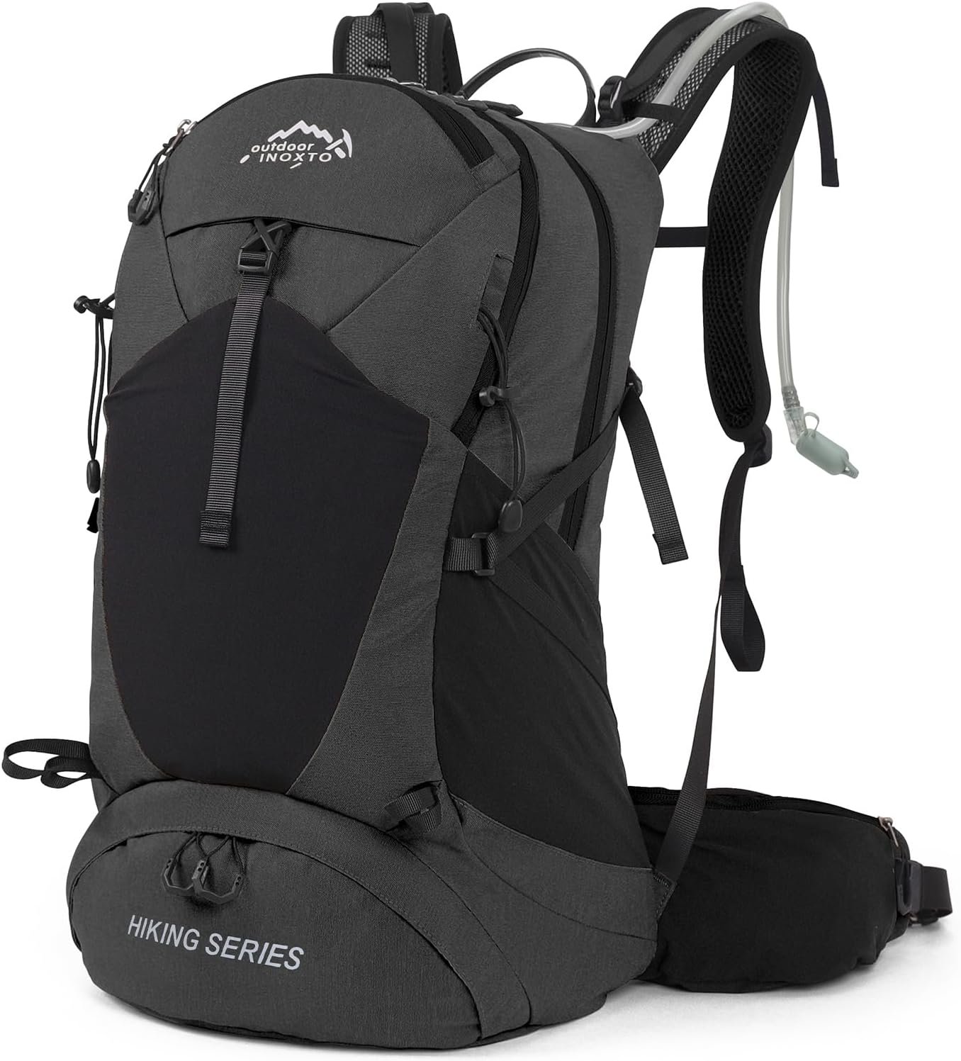 IX INOXTO Hiking Backpack, 26L/40L Waterproof Hiking Daypack with 3L Water Bladder and Rain Cover, Lightweight Travel Camping Backpack for Men Women (Black)