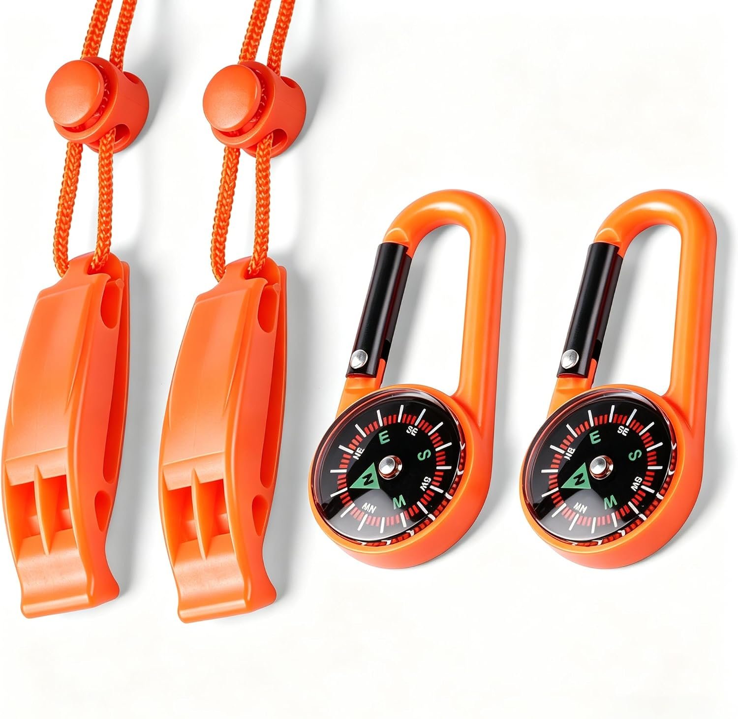 2-Pack Whistle Emergency Safety with Lanyards – High Decibel Survival Whistle for Life Jackets, Boating, Kayaking, Hiking, Hunting & Rescue