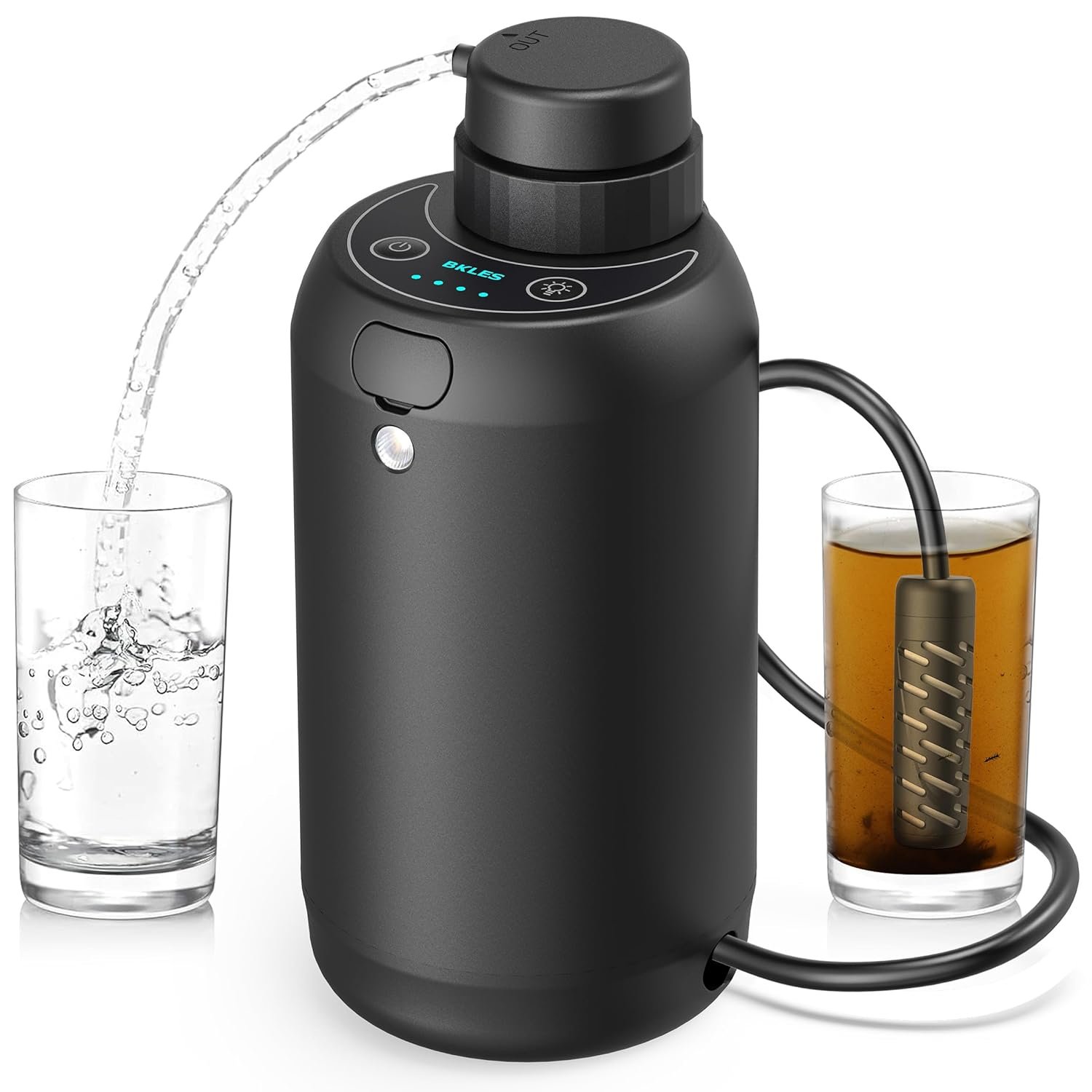BKLES Water Filter Camping – Electric Portable Water Purifier Survival, 0.01 Micron, 6-Stage Water Filtration System Survival with Emergency Lighting for Hiking, Backpacking, Travel – BK-2000 | 0.01 Micron, 6-Stage, portable filtration system with emergency light for hiking, backpacking, travel, outdoor emergencies