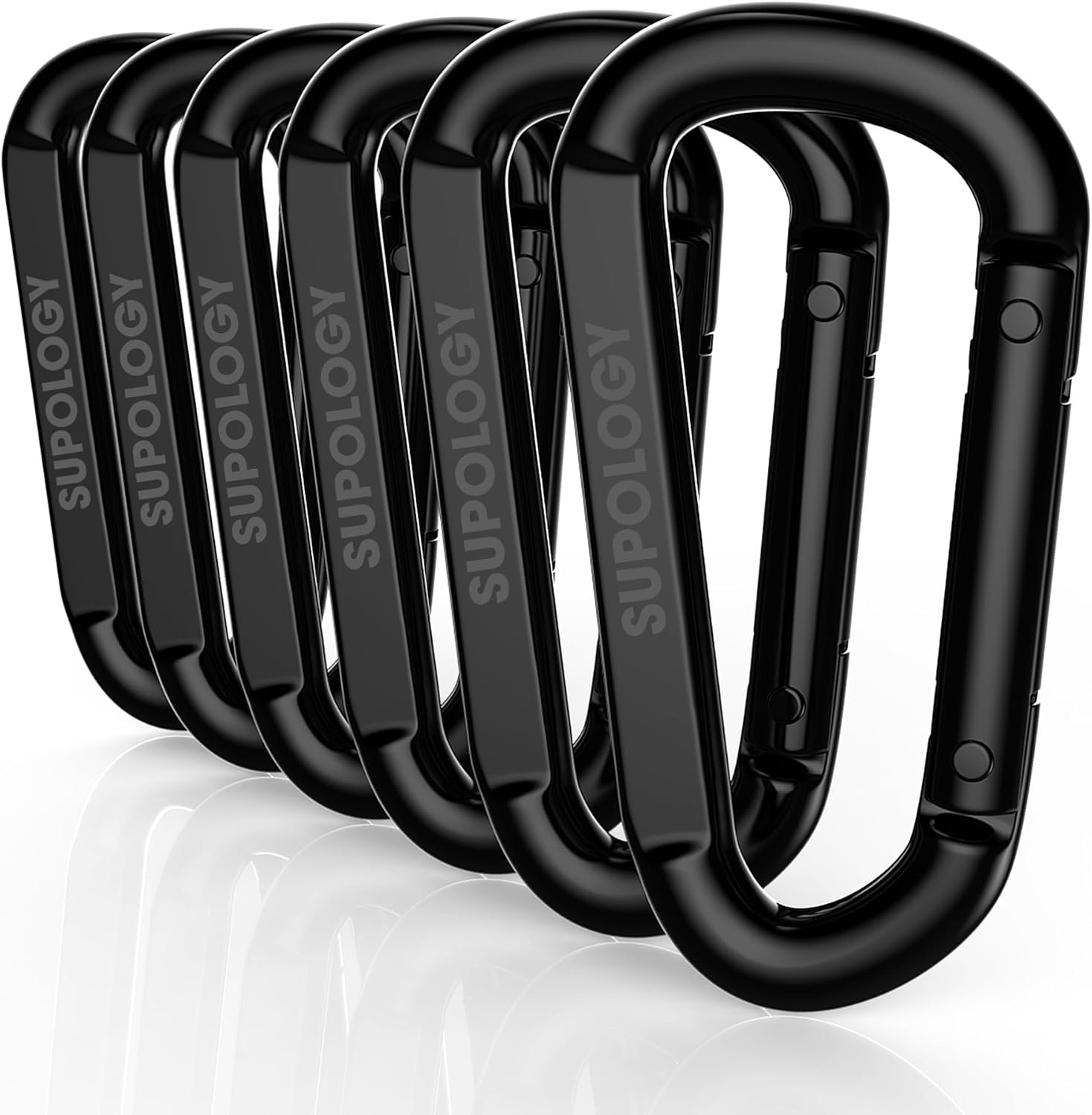 Heavy Duty Carabiner Clip, Steel Carabiners 1100lbs 3″ D Shaped Spring Hook Small Clips for Hammocks, Hiking, Keychains, Outdoors and Gym, Dog Leash and Key Ring