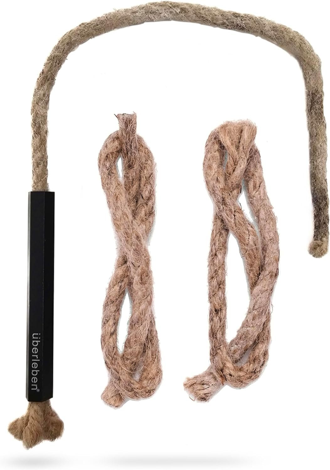 Überleben | Tindår Tinder Fire Starter Kit – 3 Paraffin-Wax Hemp Wicks & Aluminum Bellow Sleeve – 60 Min Burn, Waterproof Rope Match Fire Starter – Camping Essentials