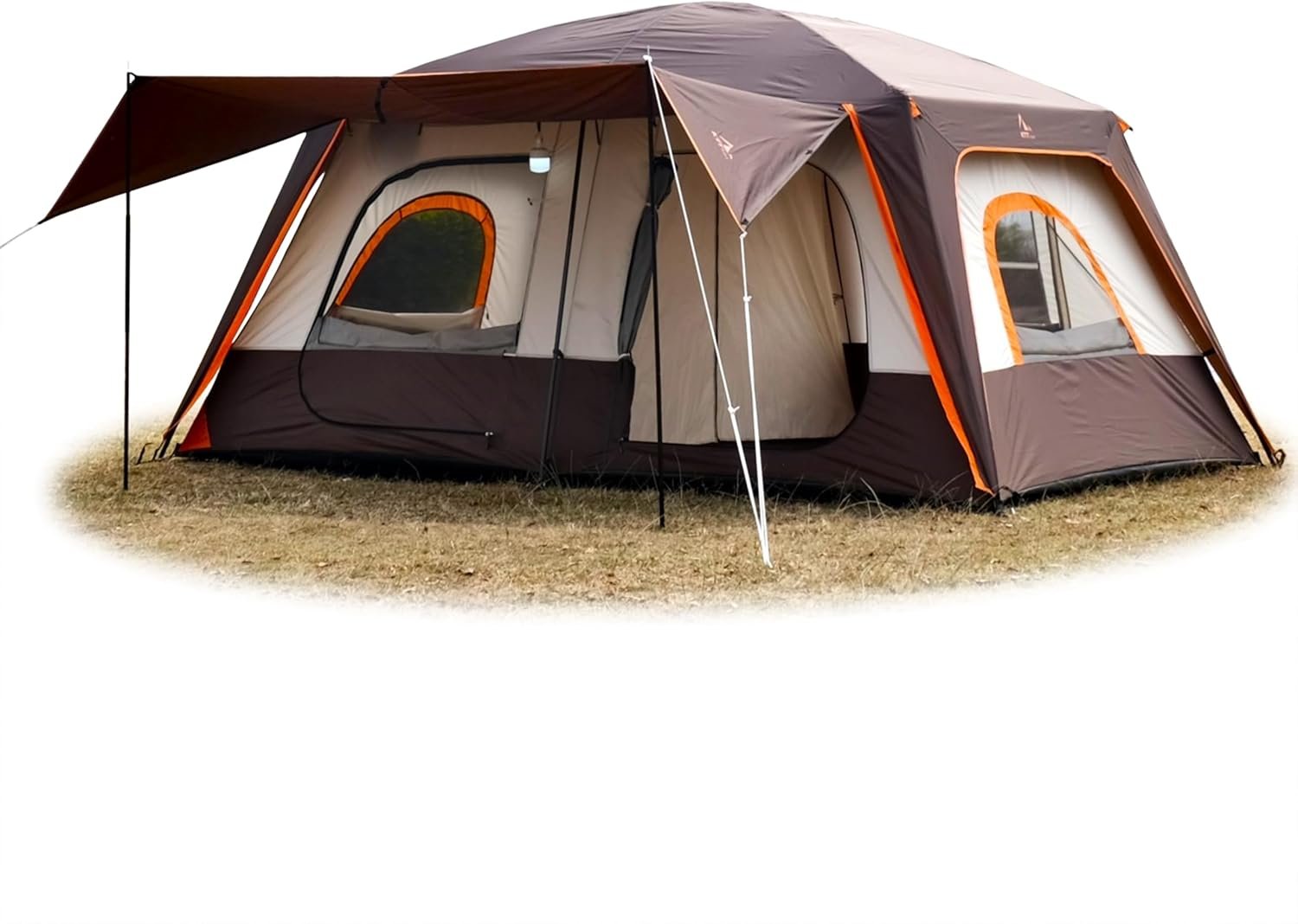 KTT Extra Large Tent 10-12-14 Person(Style-B),Family Cabin Tents,2 Rooms,3 Doors and 3 Windows with Mesh,Straight Wall,Waterproof,Double Layer,Big Tent for Outdoor,Picnic,Camping,Family Gathering