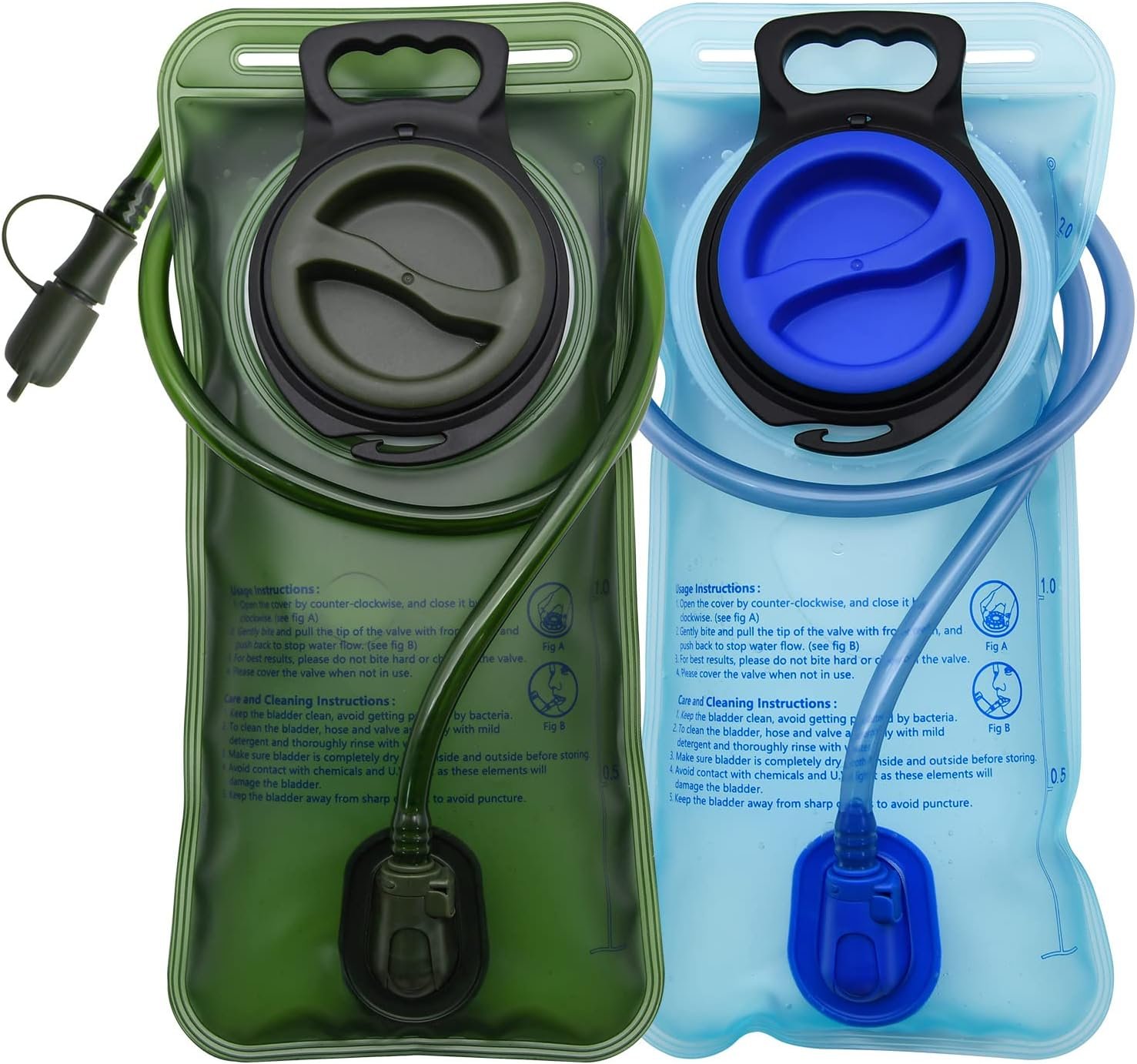 Mdvora 1.5L/2L/2.5L/3L Hydration Bladder, Large Opening Water Storage Bladder Bag, for Cycling Hiking Camping