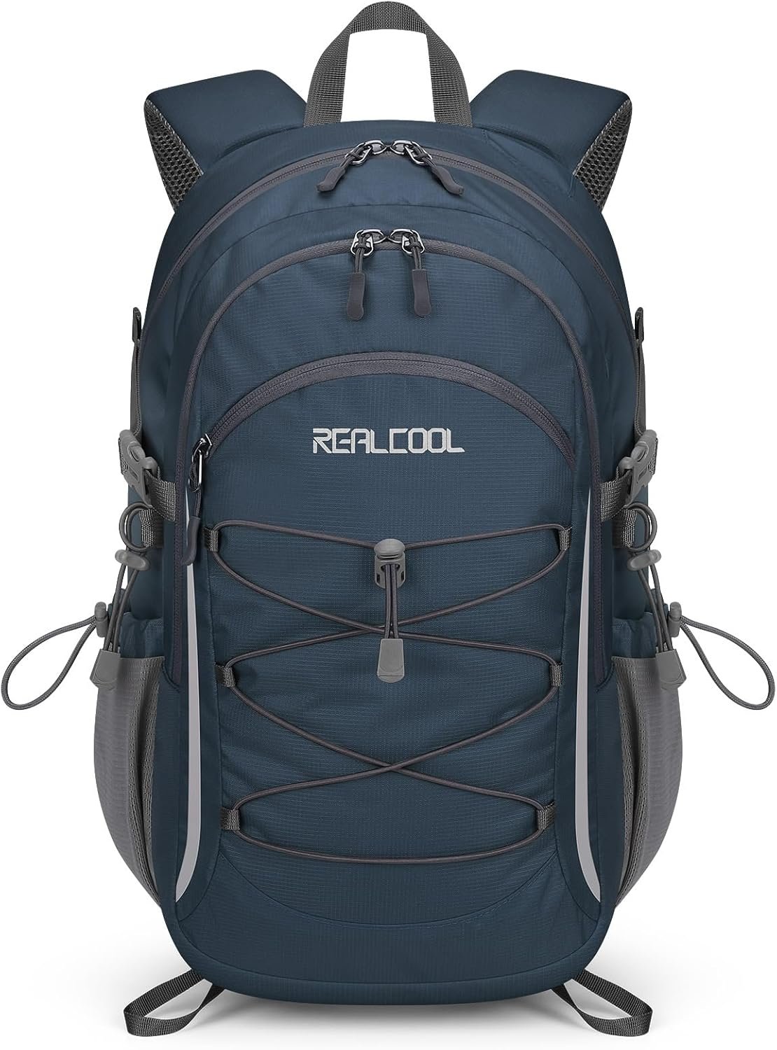 RealCool 20L Lightweight Hiking Backpack, Waterproof Daypack for Camping | 210D tear-resistant nylon, breathable shoulder and back panel, Multi-Compartment,hydration system,reflective strip,bungee net